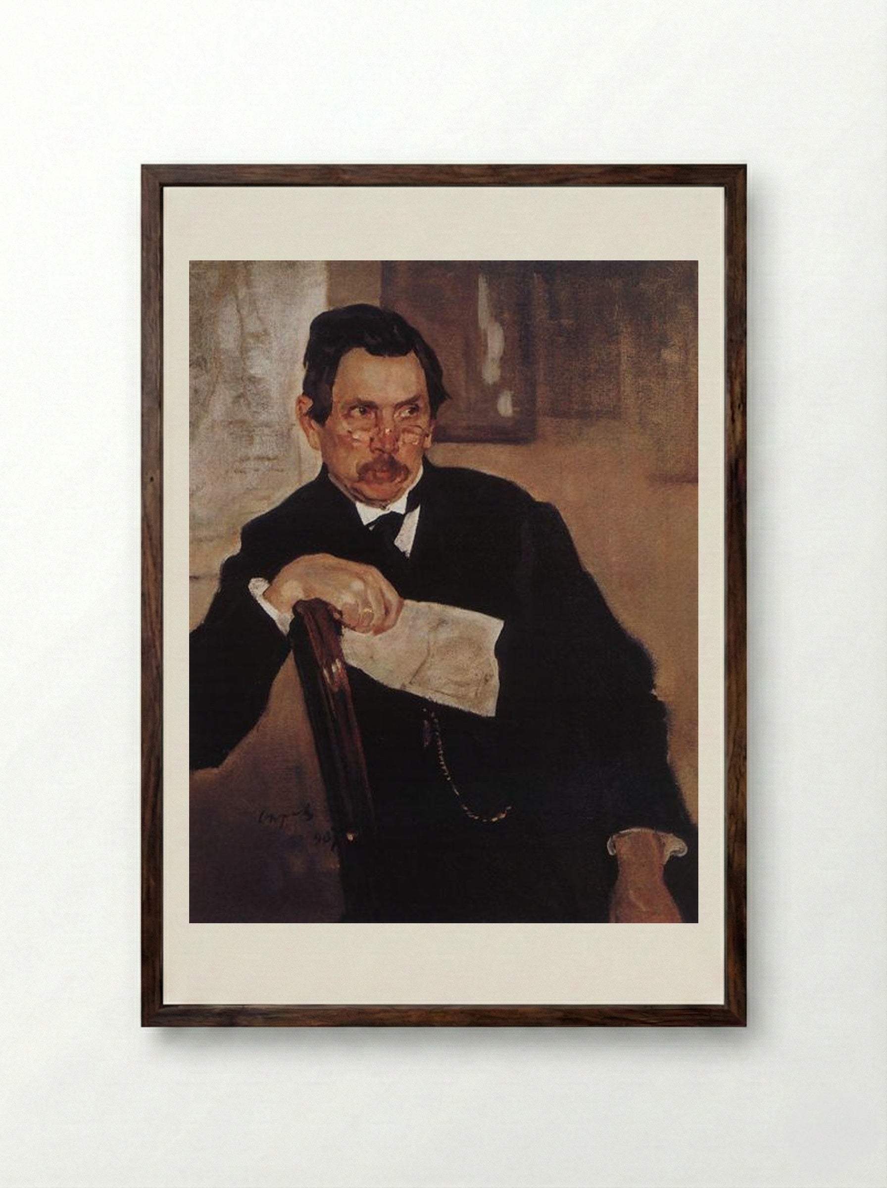 Portrait of A. Kasyanov - Valentin Serov - Framed Print Dark Wood