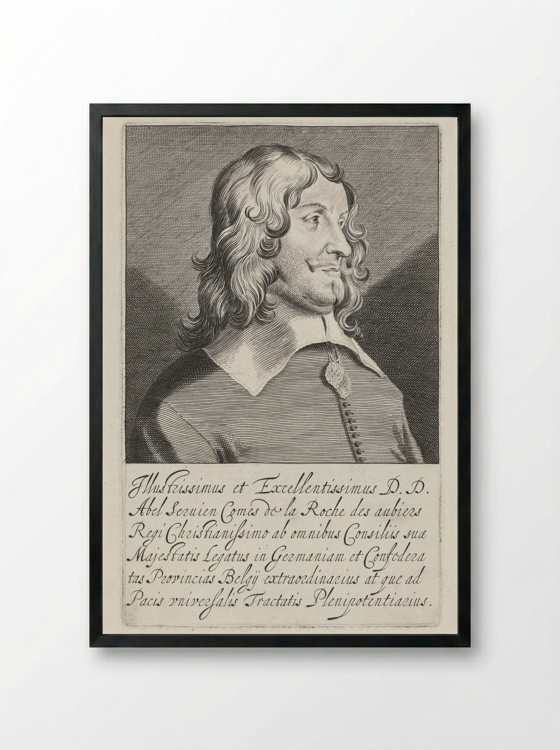 Portrait of Abel de Servien - Pieter Nolpe - Framed Print Black