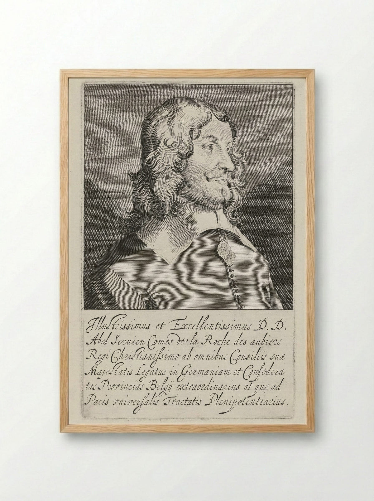 Portrait of Abel de Servien - Pieter Nolpe - Framed Print Wood