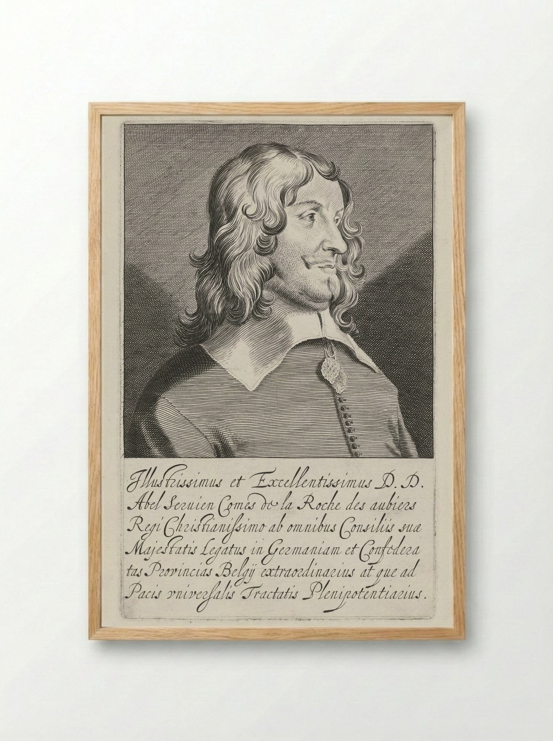 Portrait of Abel de Servien - Pieter Nolpe - Framed Print Wood