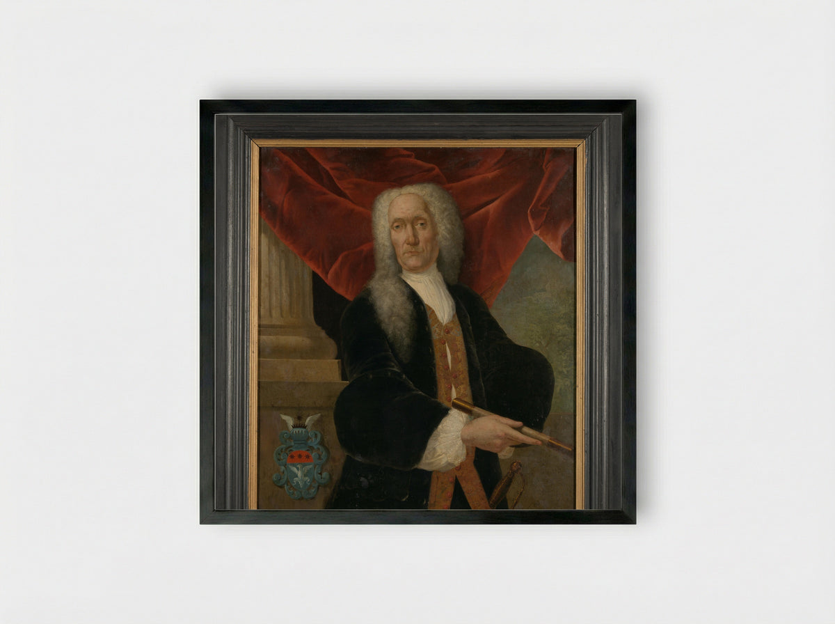 Portrait of Abraham Patras - Theodorus Justinus Rheen - Framed Print Black