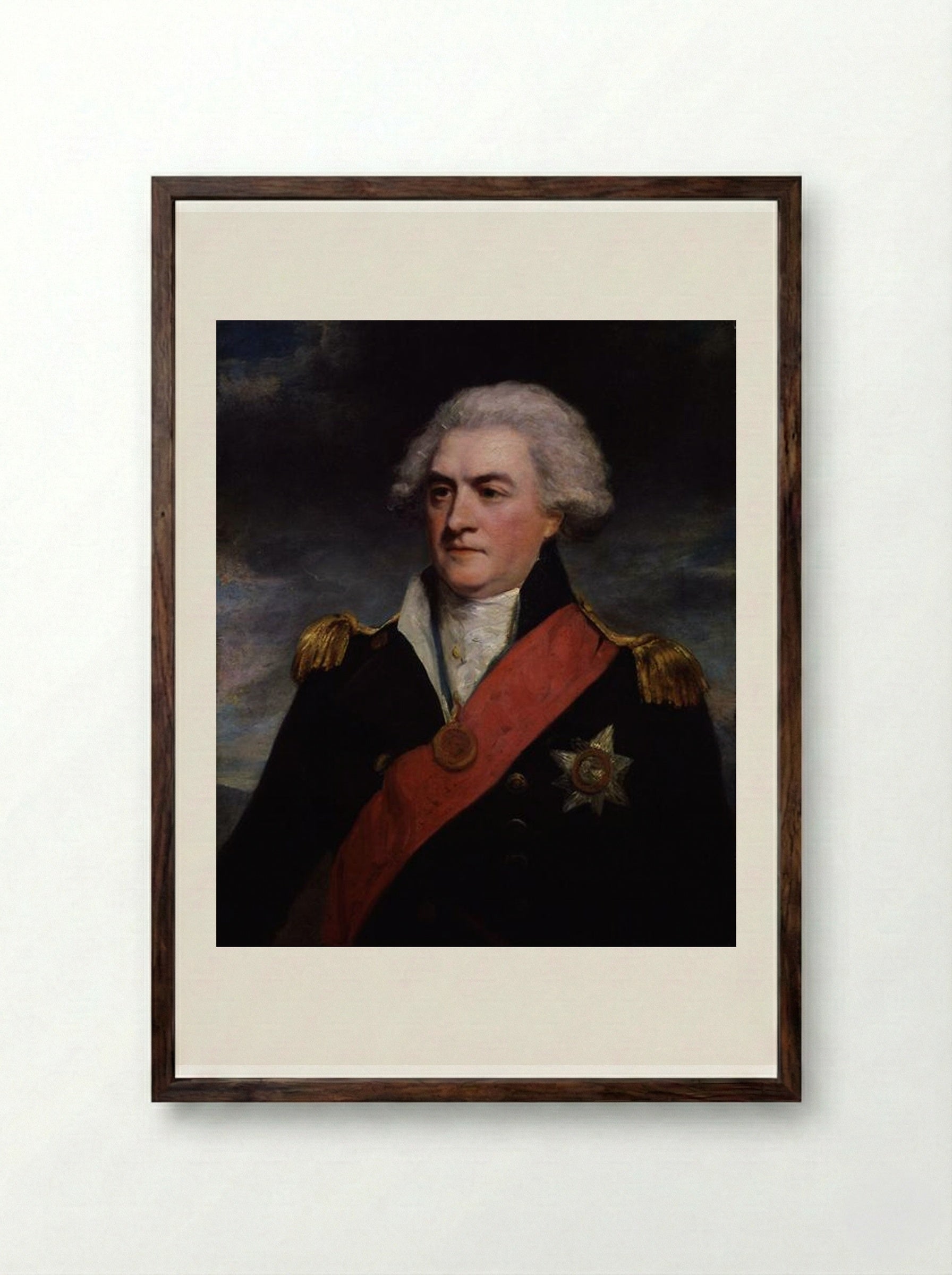 Portrait of Adam Duncan, 1st Viscount Duncan - John Hoppner - Framed Print Dark Wood
