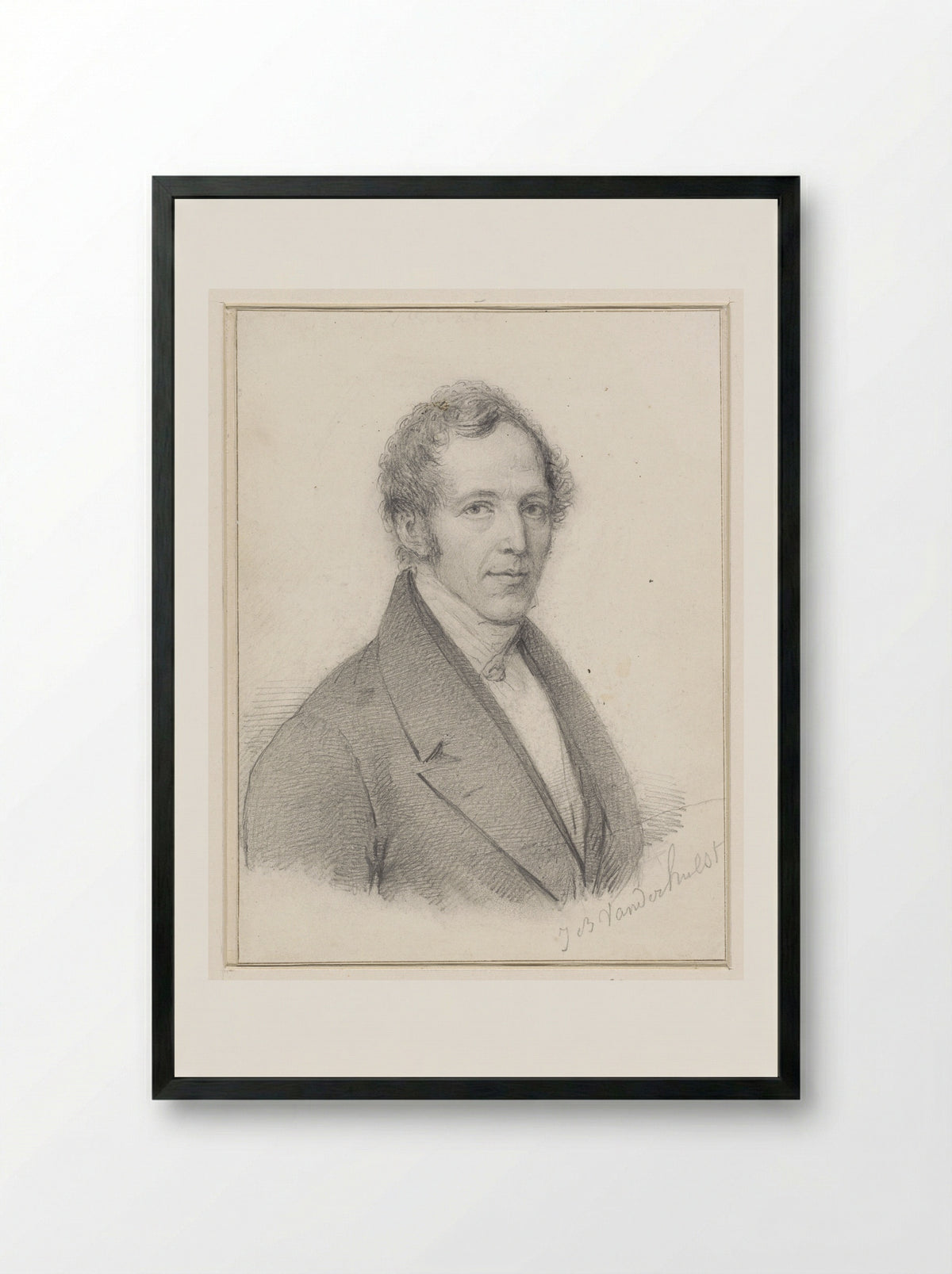 Portrait of Adam François Jules Armand, Count of Duyn van Maasdam - Jean-Baptiste Van der Hulst - Framed Print Black