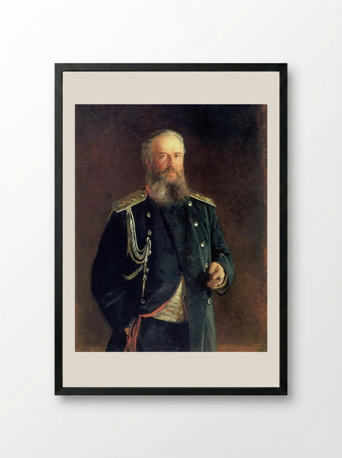 Portrait of Adam Olsufyev - Nikolai Ge - Framed Print Black