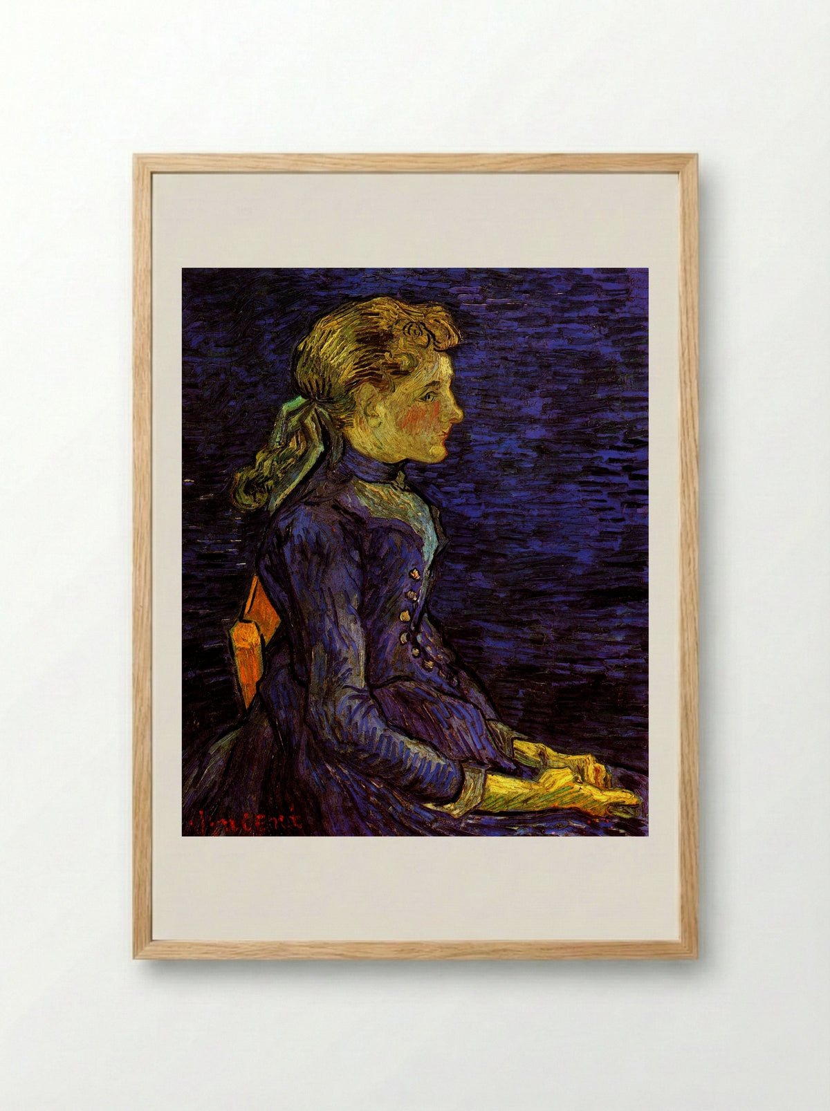 Portrait of Adeline Ravoux - Vincent van Gogh - Framed Print Wood