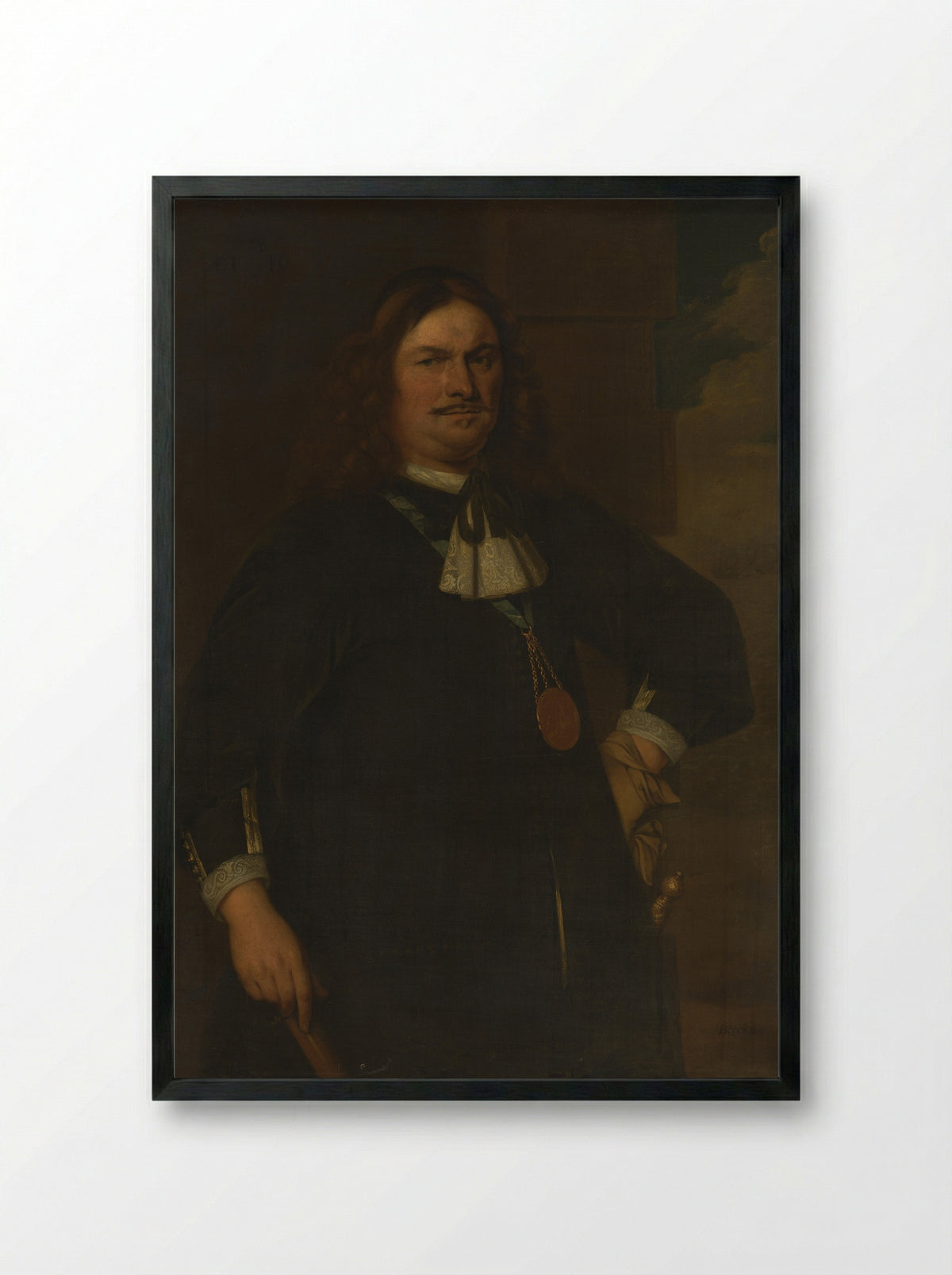 Portrait of Adriaen Banckert - Hendrick Berckman - Framed Print Black