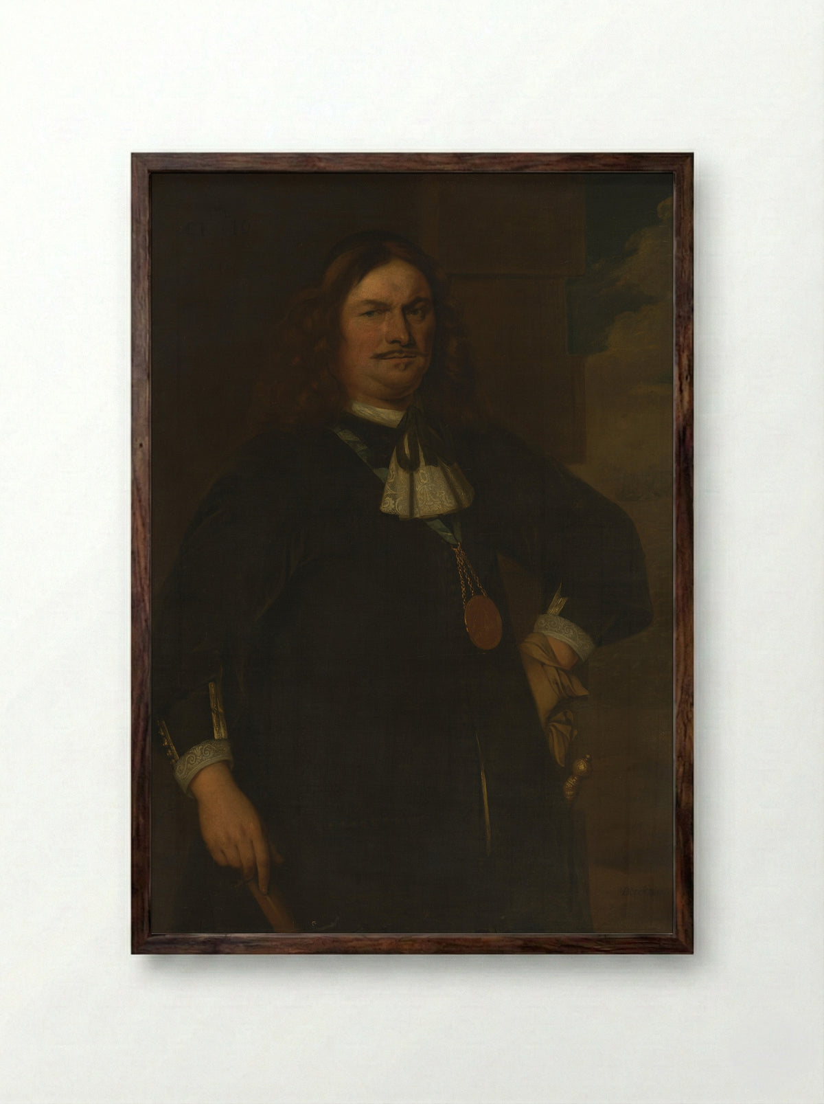 Portrait of Adriaen Banckert - Hendrick Berckman - Framed Print Dark Wood