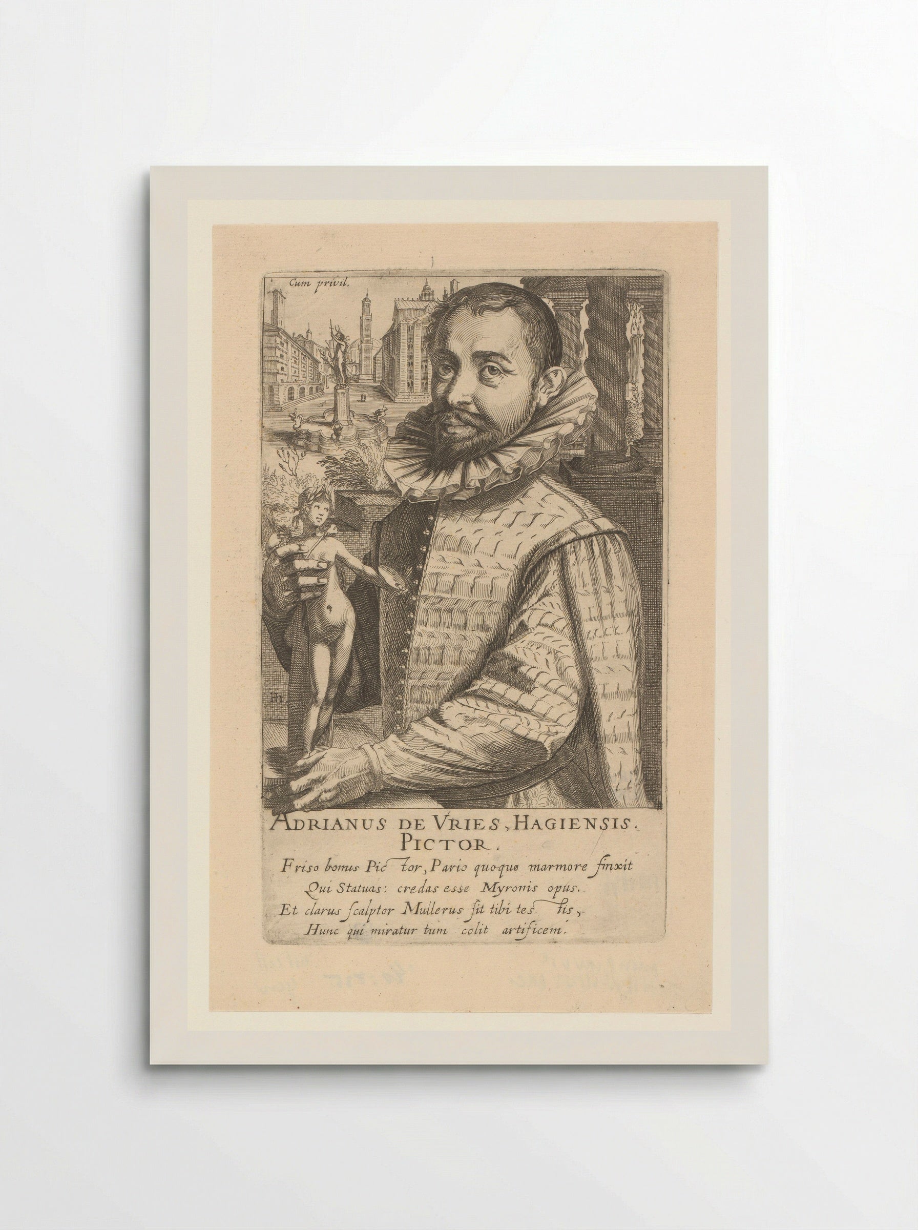 Portrait of Adriaen de Vries - Simon Frisius - Poster