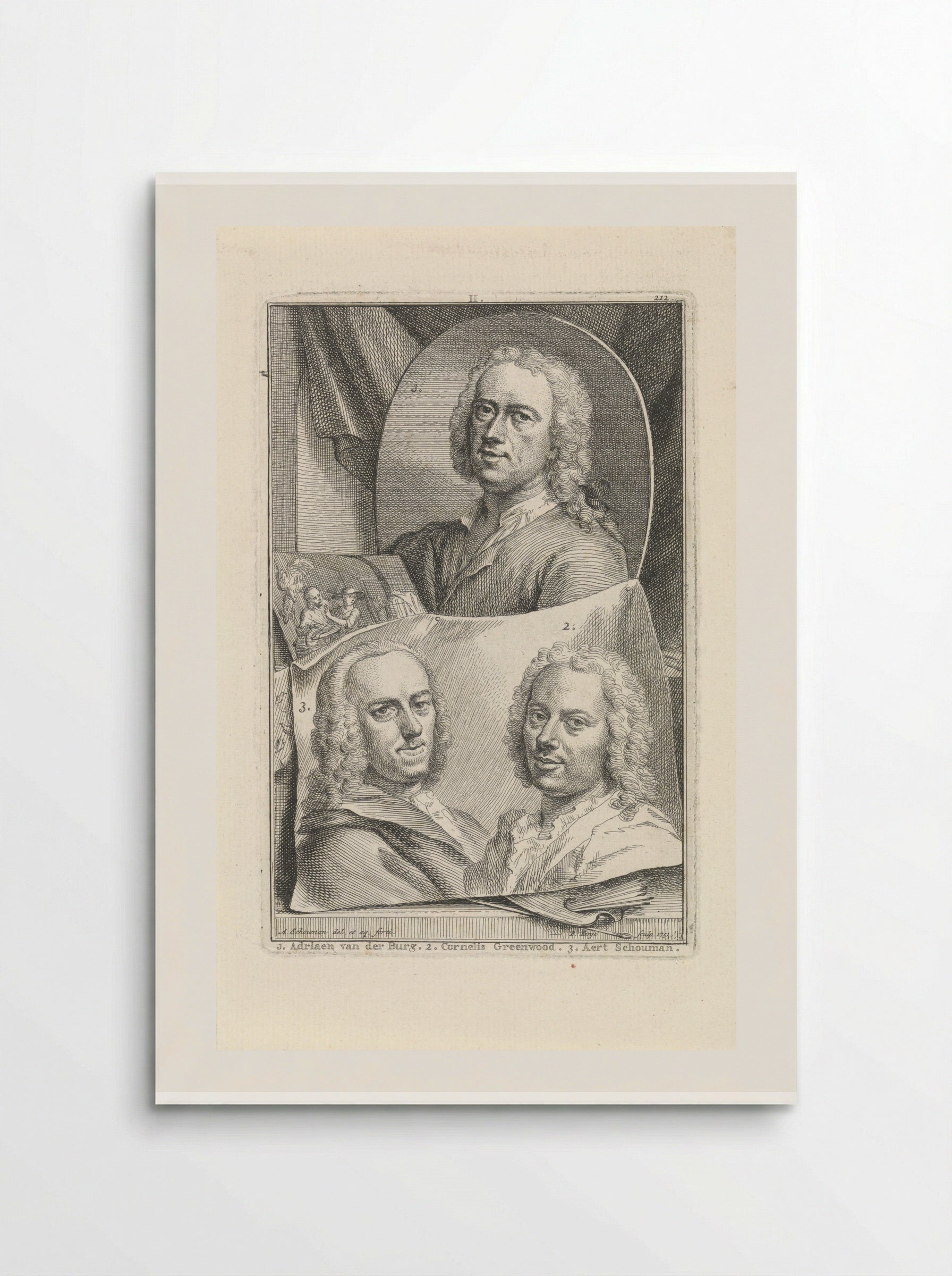 Portrait of Adriaen van der Burg, Cornelis Greenwood, and Aert Schouman - Aert Schouman - Poster