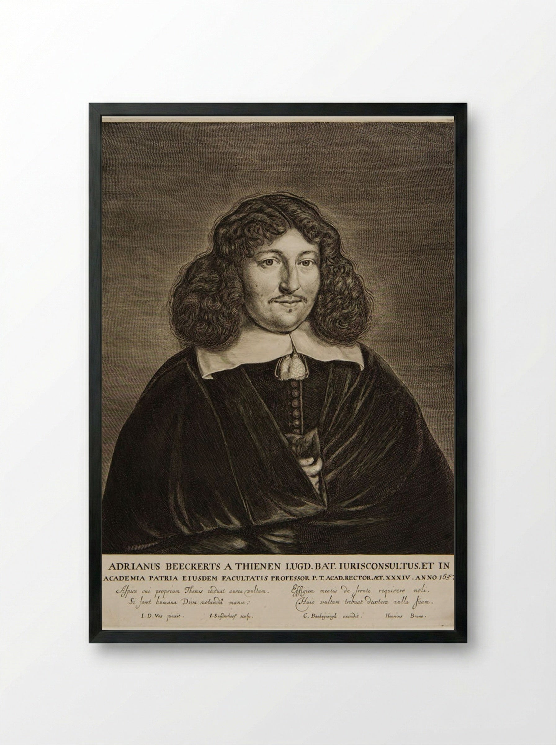 Portrait of Adrianus Beeckerts a Thienen - Jonas Suyderhoef - Framed Print Black
