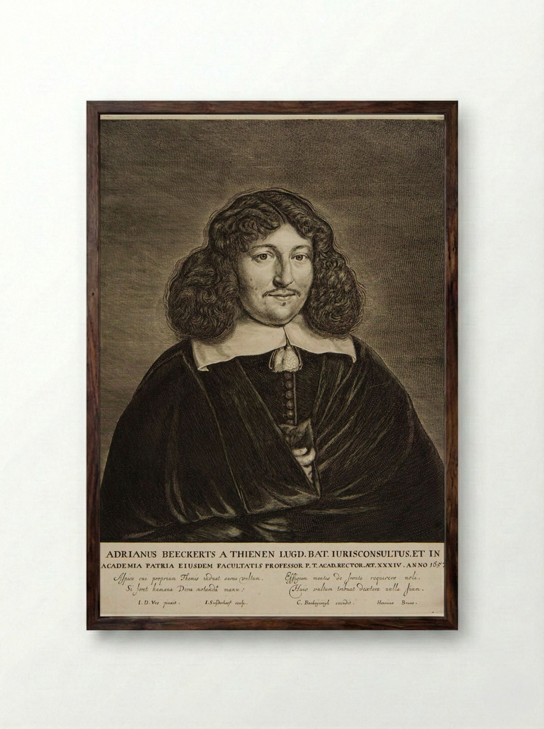 Portrait of Adrianus Beeckerts a Thienen - Jonas Suyderhoef - Framed Print Dark Wood