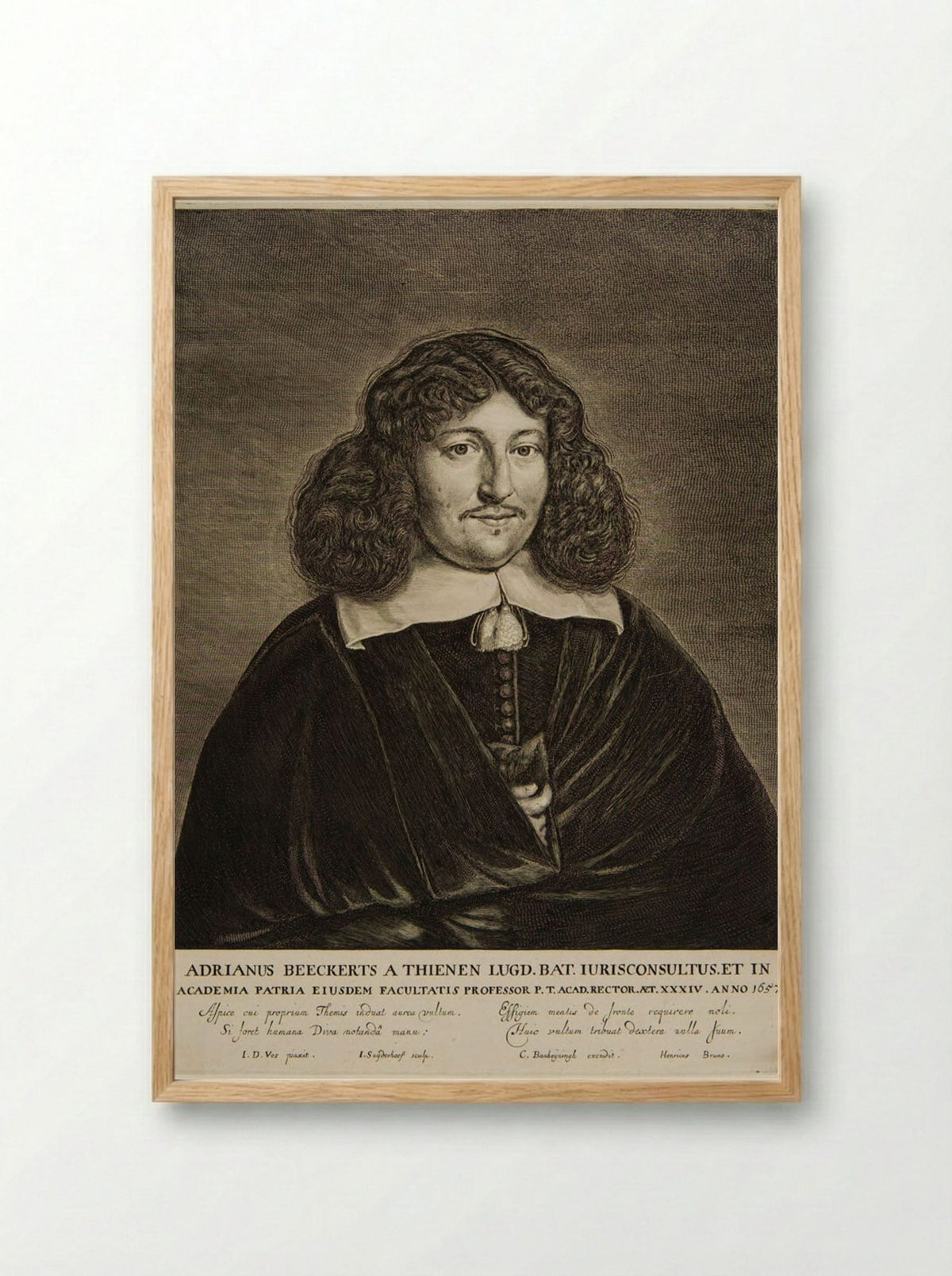 Portrait of Adrianus Beeckerts a Thienen - Jonas Suyderhoef - Framed Print Wood