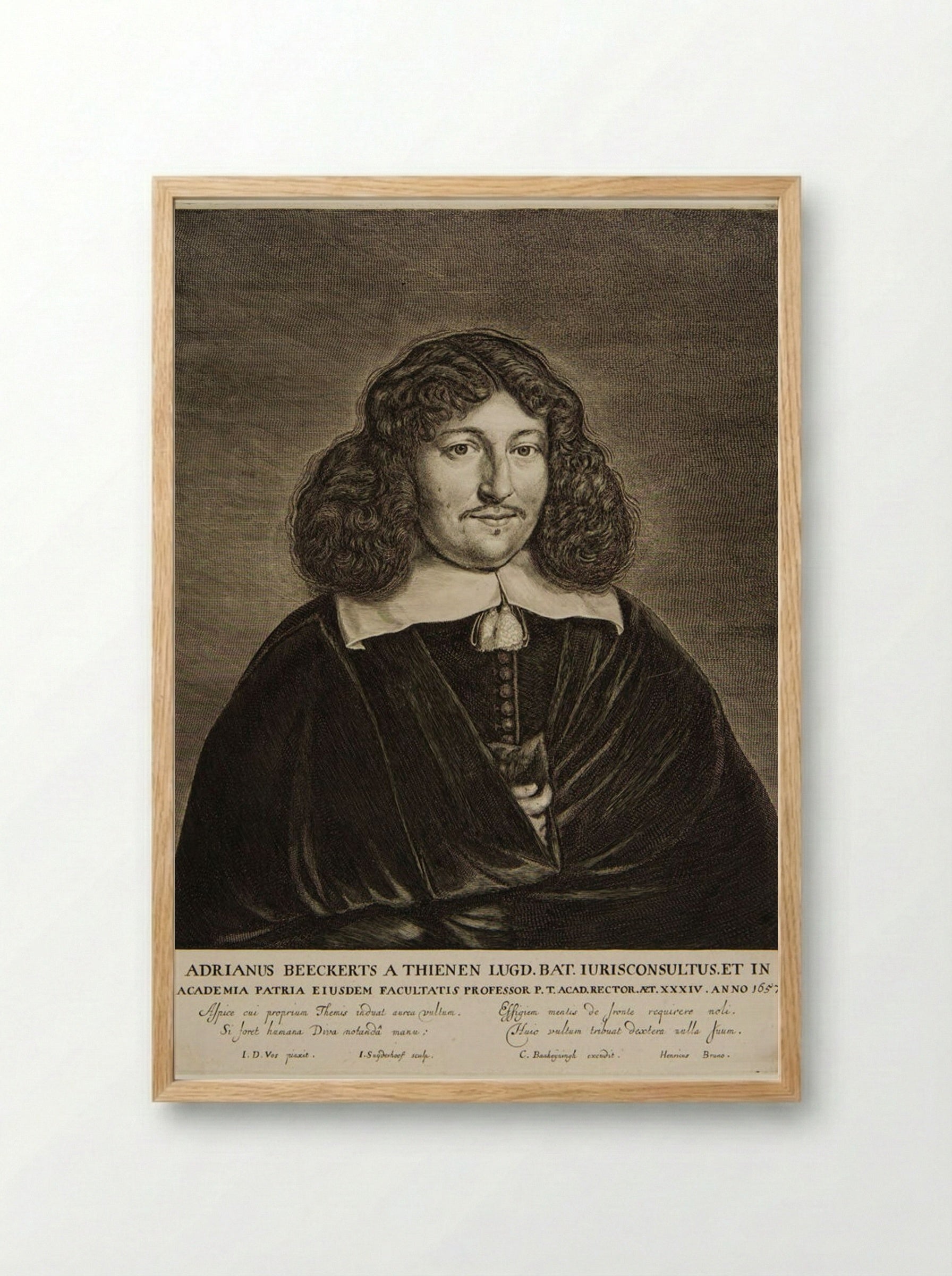 Portrait of Adrianus Beeckerts a Thienen - Jonas Suyderhoef - Framed Print Wood