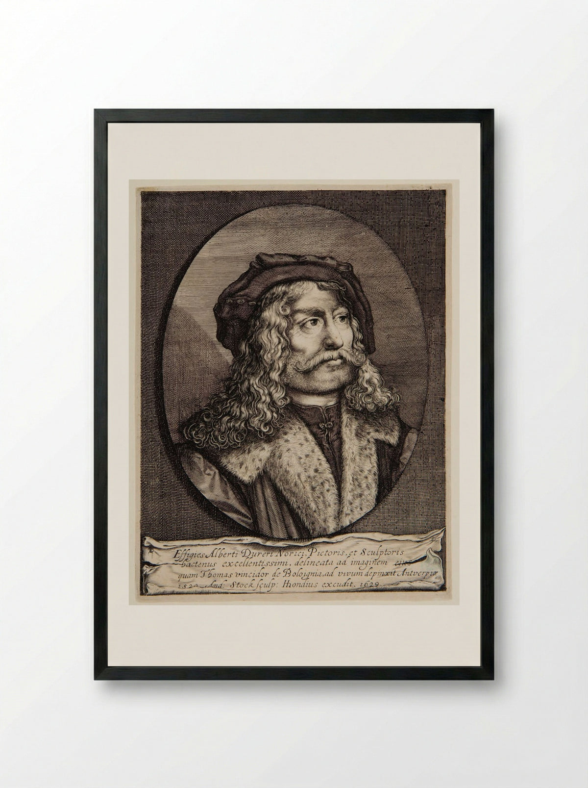 Portrait of Albrecht Dürer of Nuremberg, Painter and Engraver - Andries Jacobsz Stock - Framed Print Black