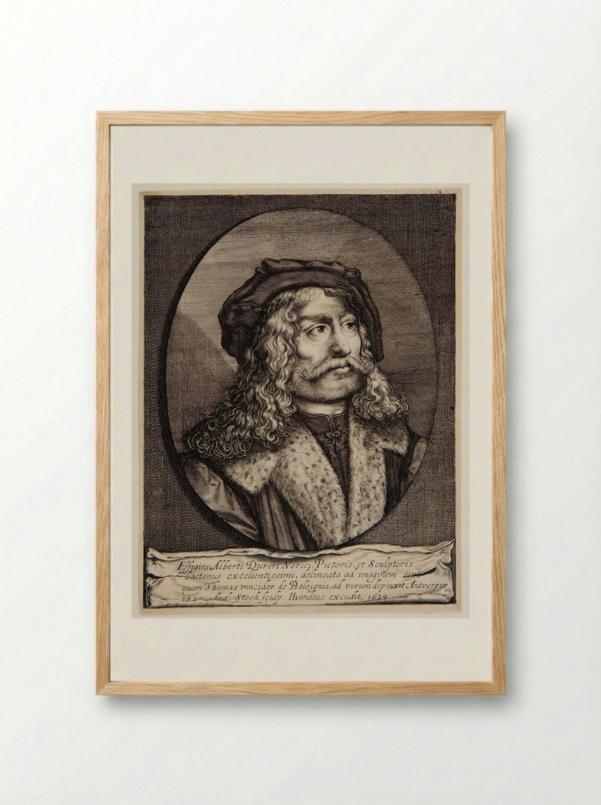 Portrait of Albrecht Dürer of Nuremberg, Painter and Engraver - Andries Jacobsz Stock - Framed Print Wood