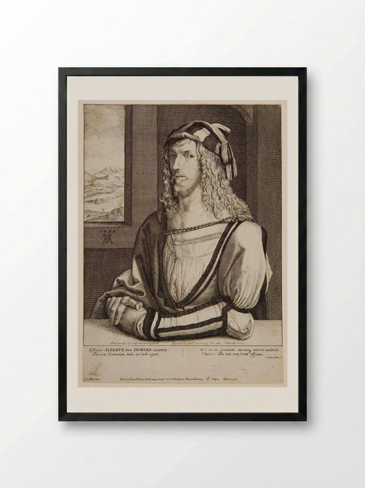 Portrait of Albrecht Dürer - Wenceslaus Hollar - Framed Print Black