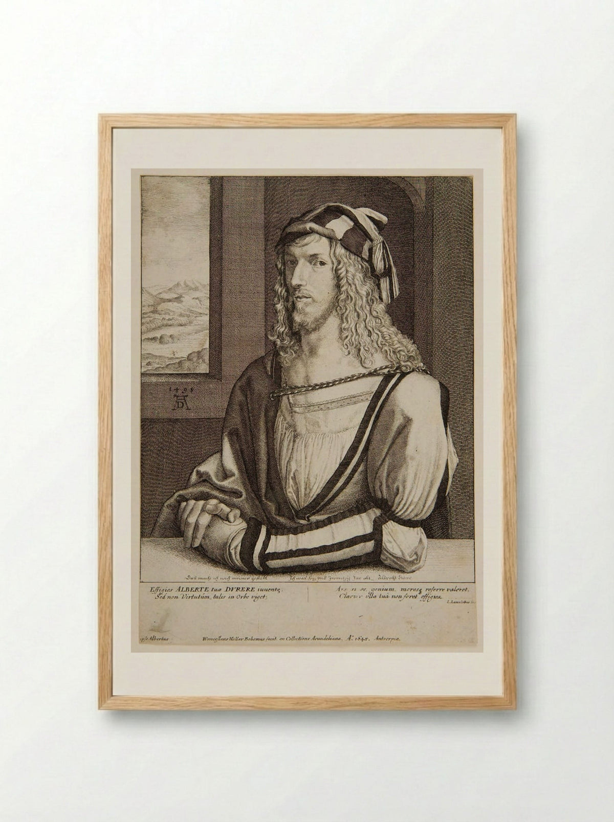 Portrait of Albrecht Dürer - Wenceslaus Hollar - Framed Print Wood