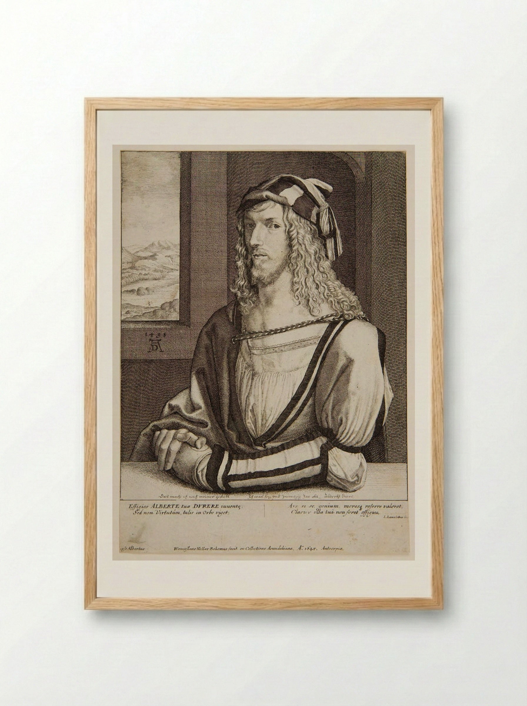 Portrait of Albrecht Dürer - Wenceslaus Hollar - Framed Print Wood