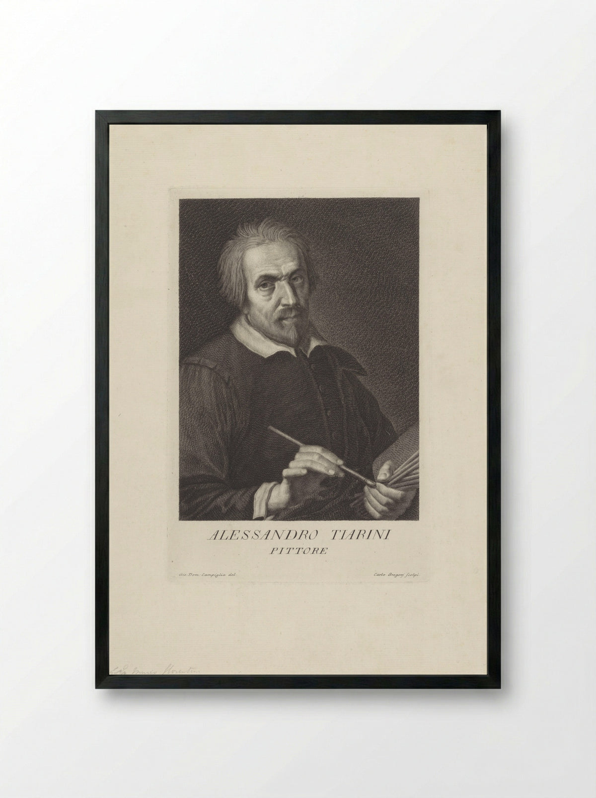 Portrait of Alessandro Tiarini - Alessandro Tiarini - Framed Print Black