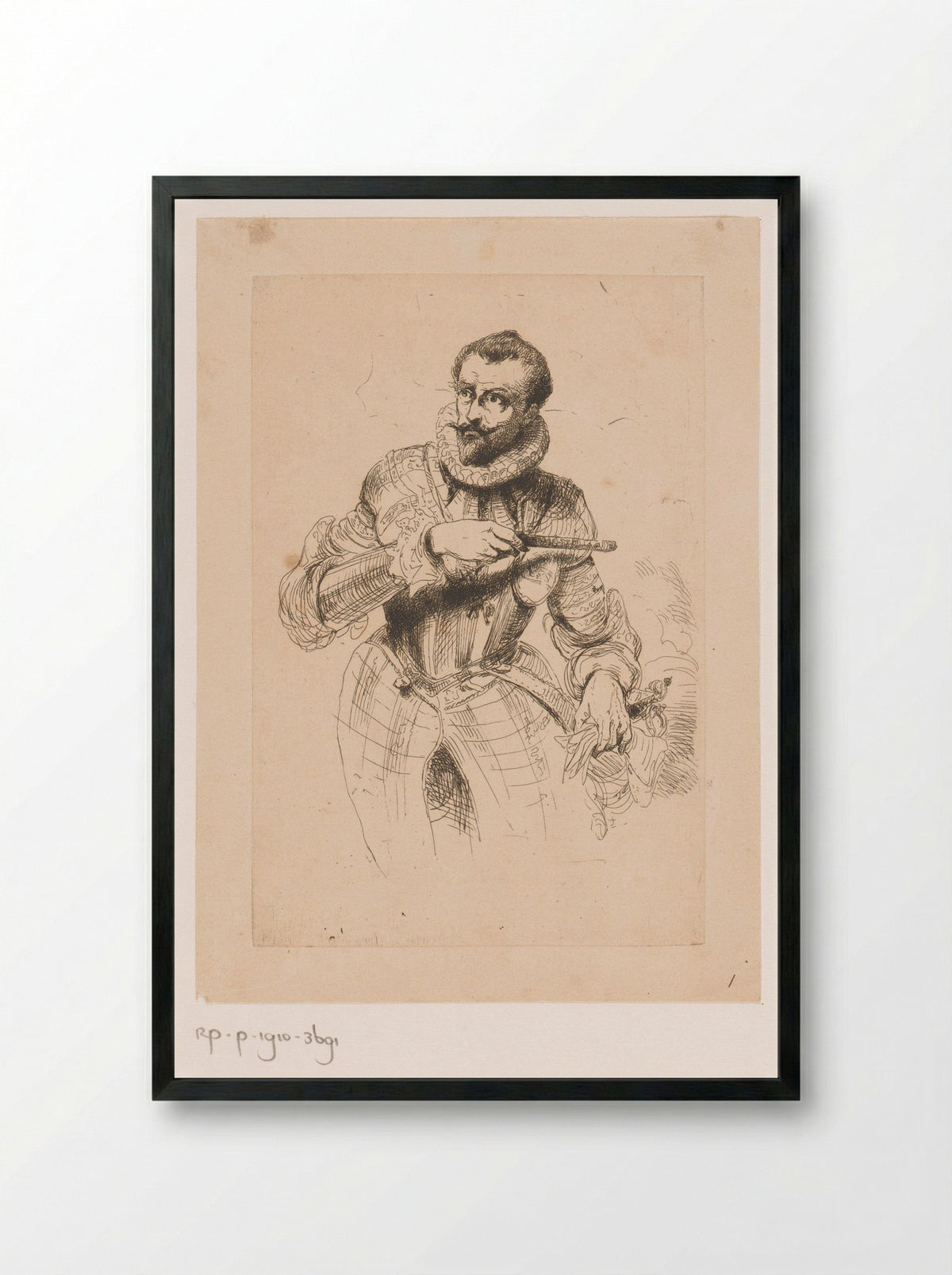 Portrait of Alexander Farnese - Edouard Hamman - Framed Print Black