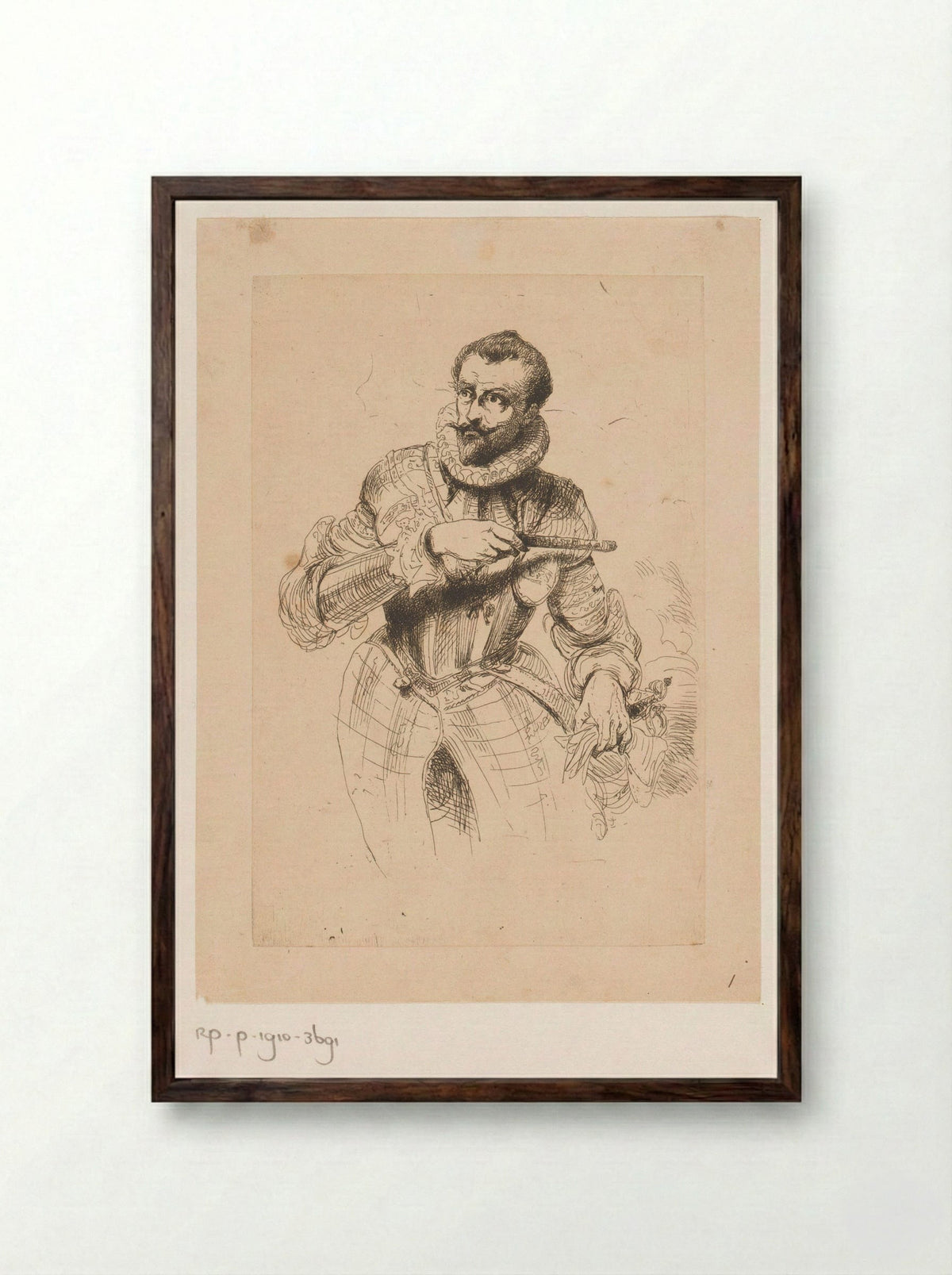 Portrait of Alexander Farnese - Edouard Hamman - Framed Print Dark Wood