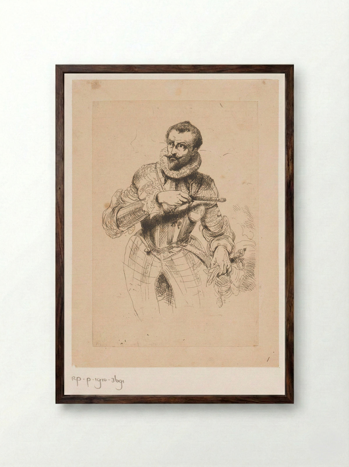 Portrait of Alexander Farnese - Edouard Hamman - Framed Print Dark Wood