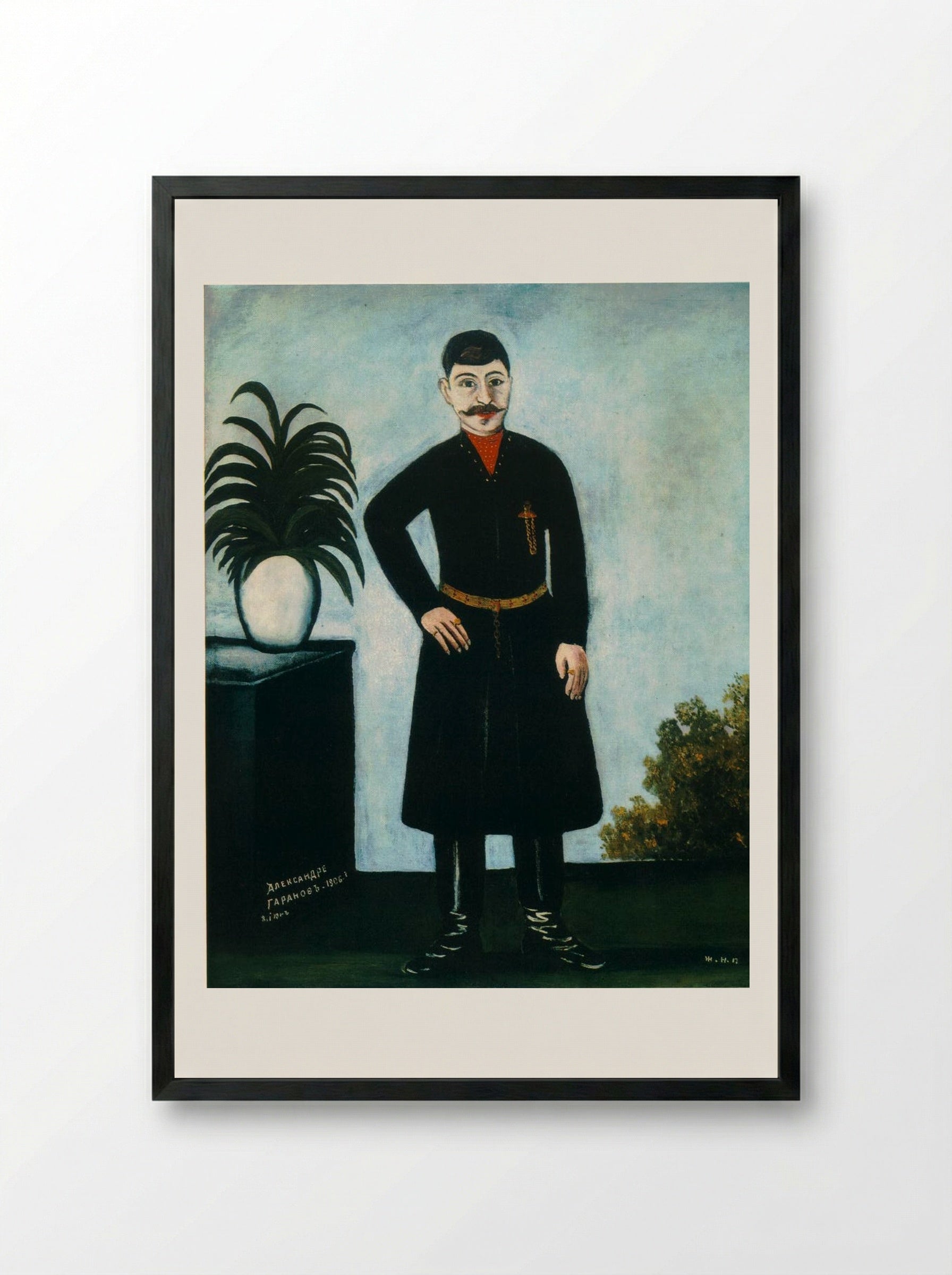 Portrait of Alexander Garanov - Niko Pirosmani - Framed Print Black