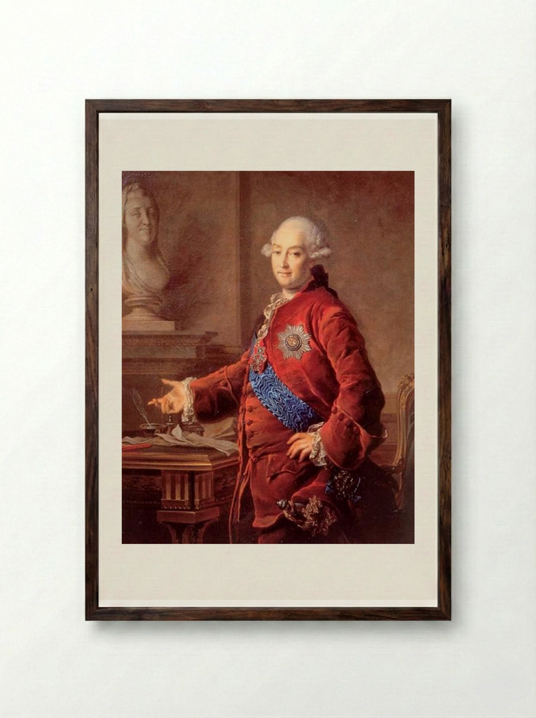 Portrait of Alexander Golytsyn - Dmitry Levitzky - Framed Print Dark Wood
