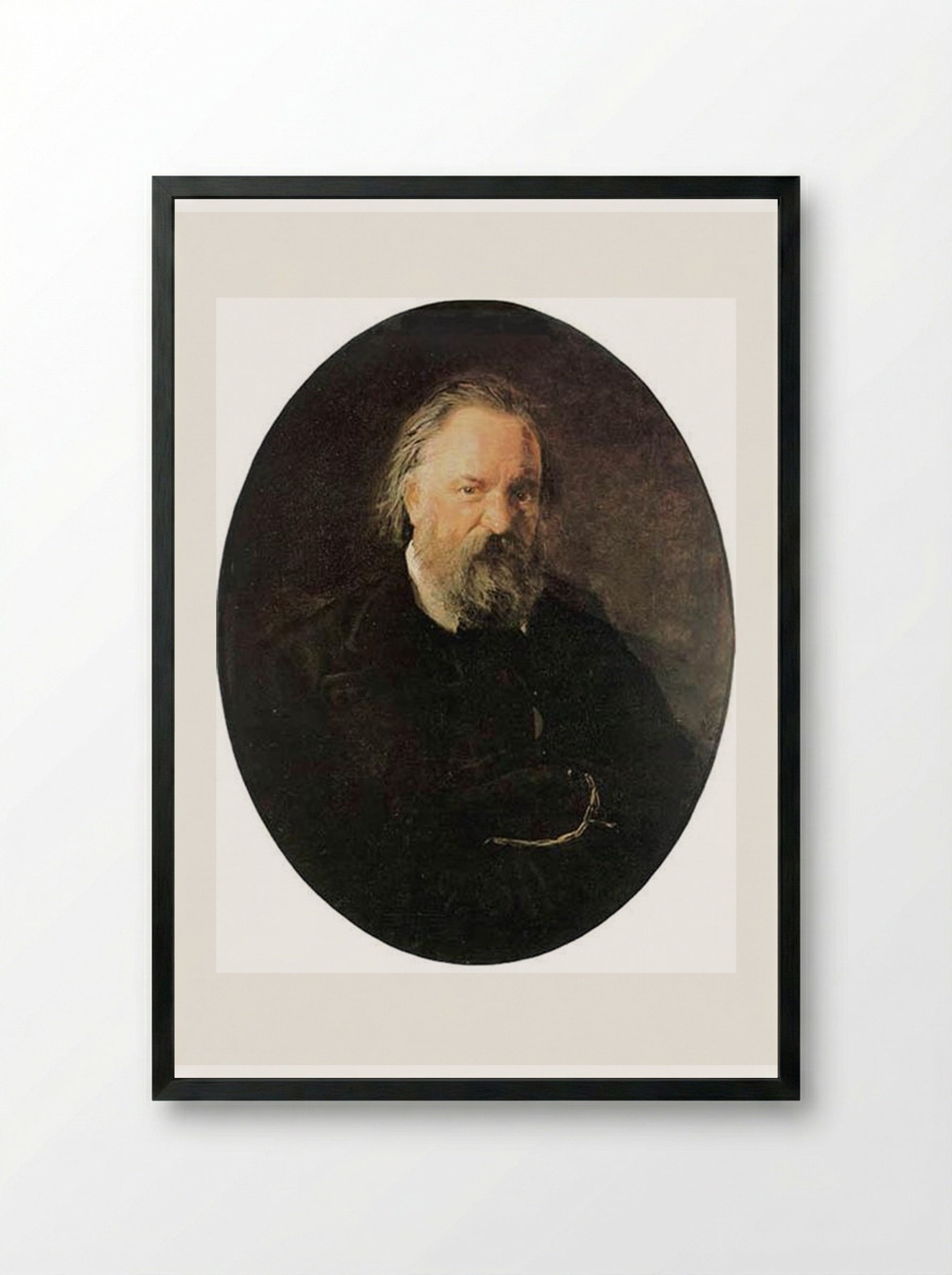 Portrait of Alexander Herzen - Nikolai Ge - Framed Print Black