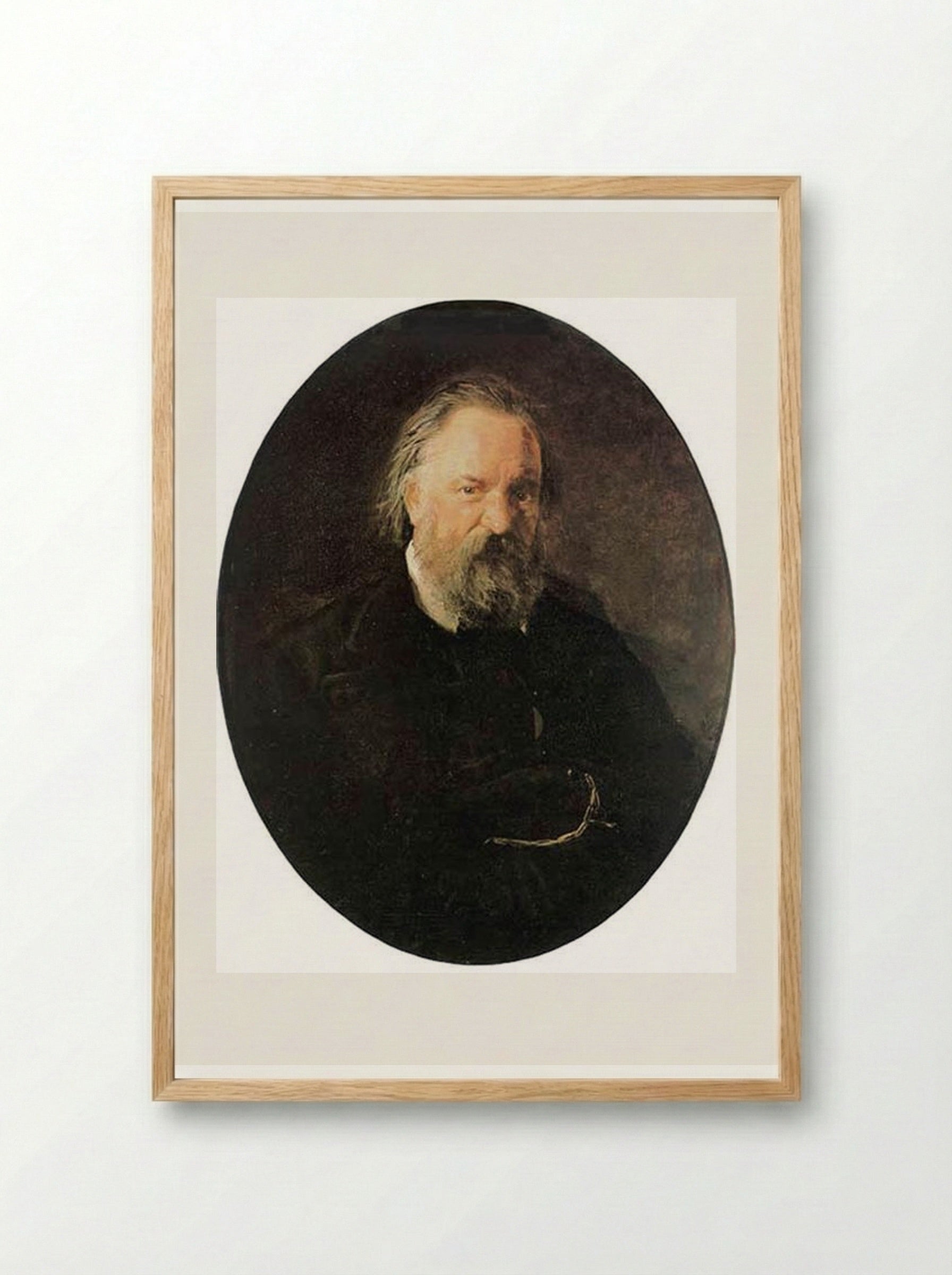 Portrait of Alexander Herzen - Nikolai Ge - Framed Print Wood