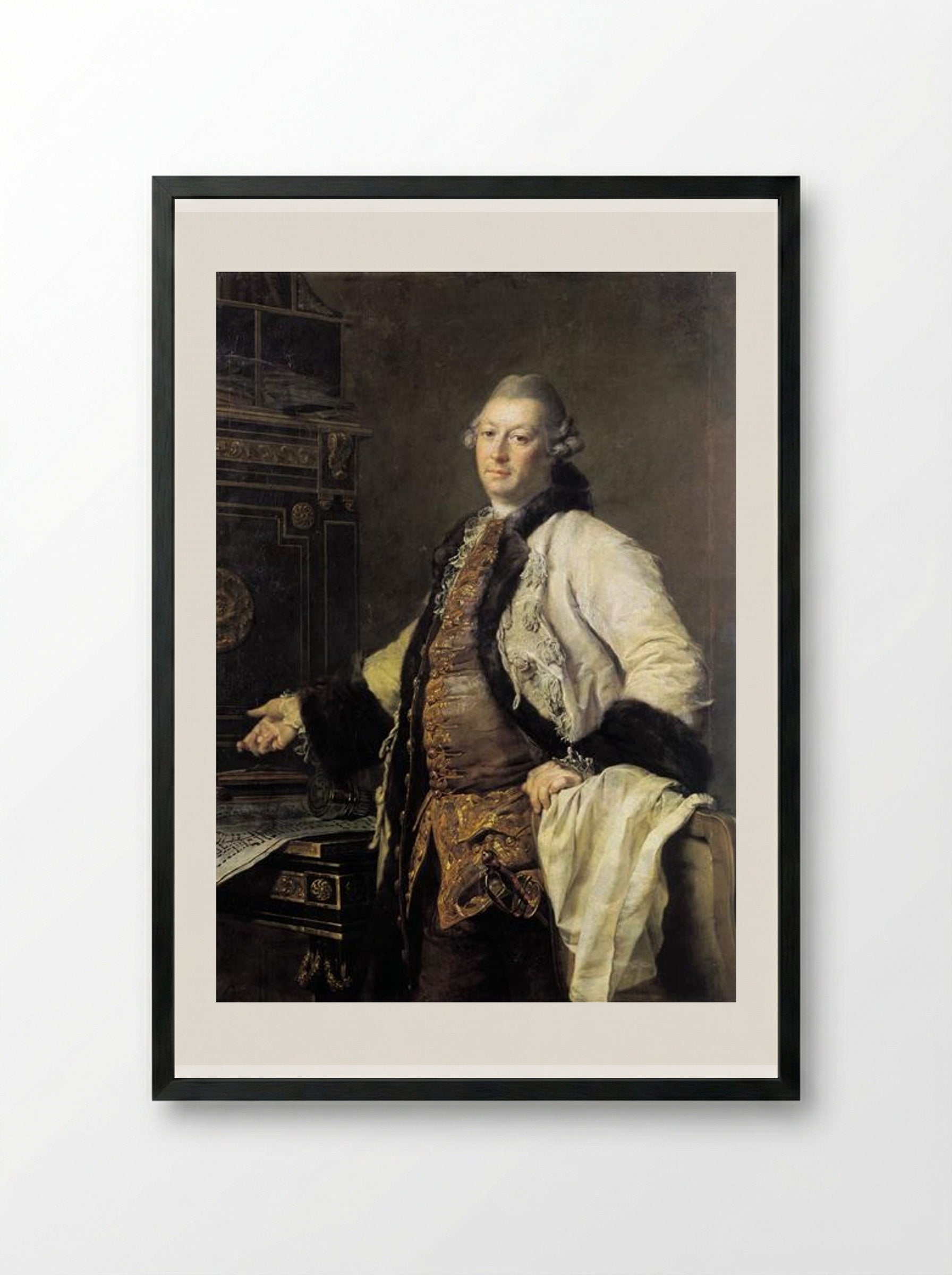 Portrait of Alexander Kokorinov - Dmitry Levitzky - Framed Print Black