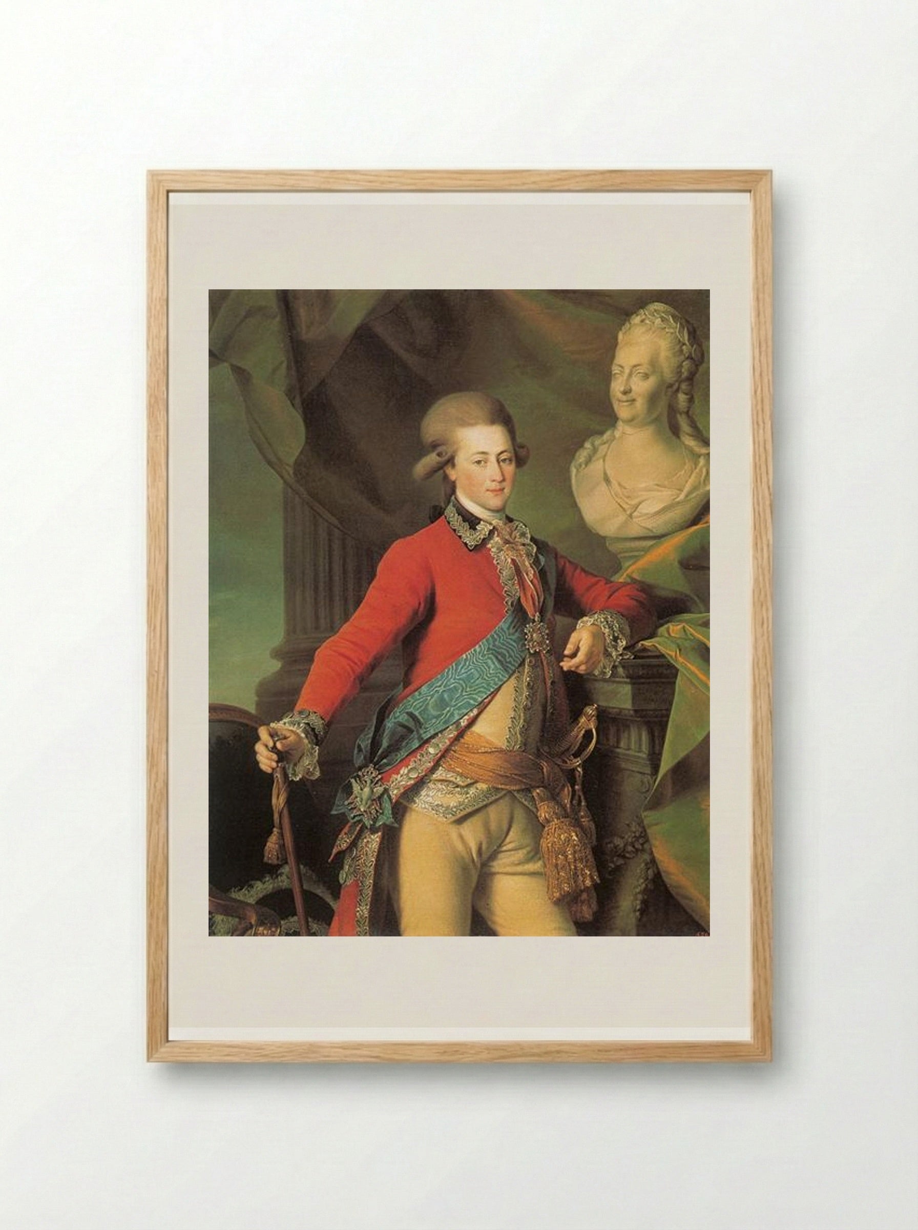 Portrait of Alexander Lanskoy, Aide-de-camp to the Empress - Dmitry Levitzky - Framed Print Wood