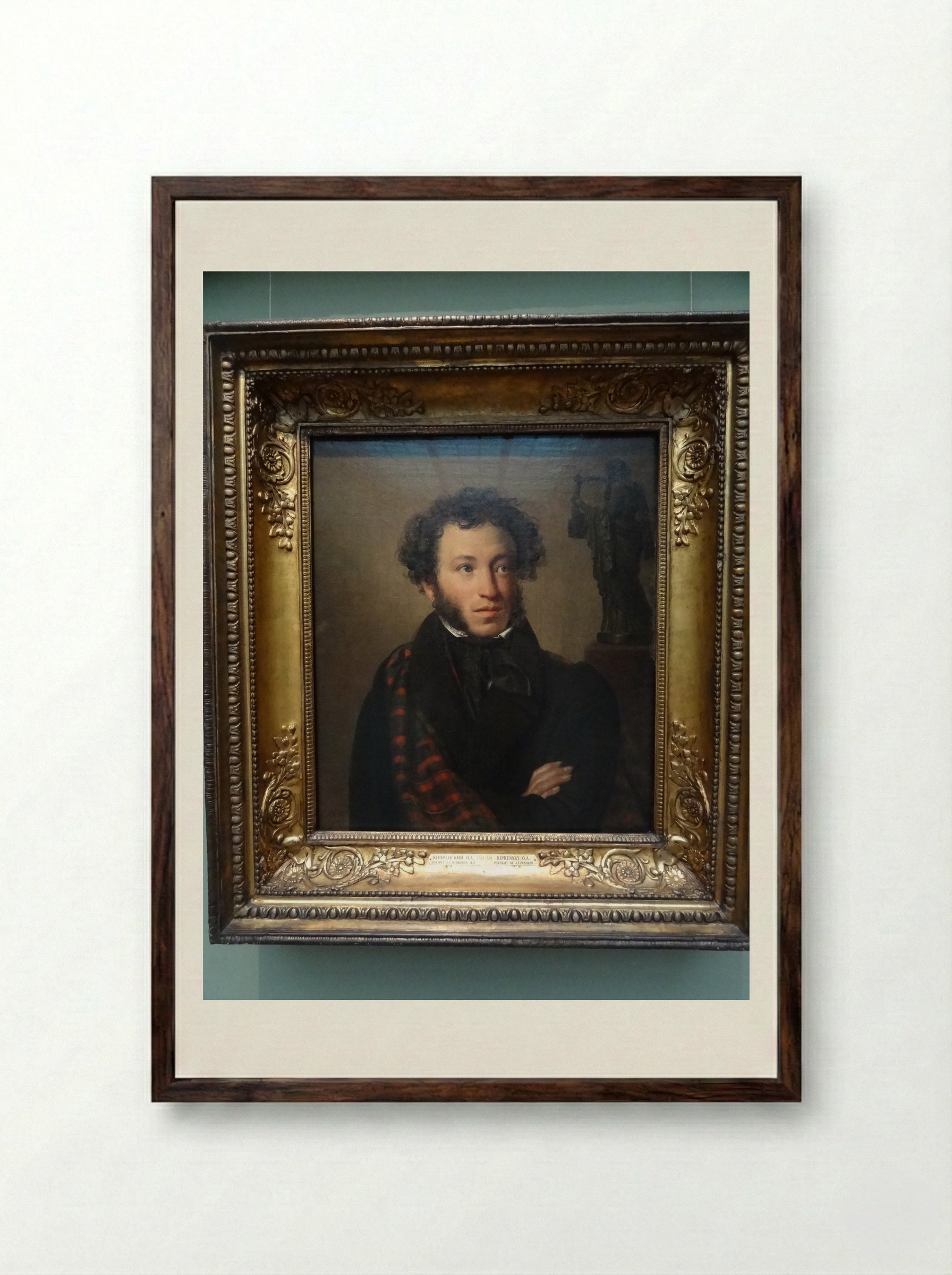 Portrait of Alexander Pushkin - Orest Kiprensky - Framed Print Dark Wood