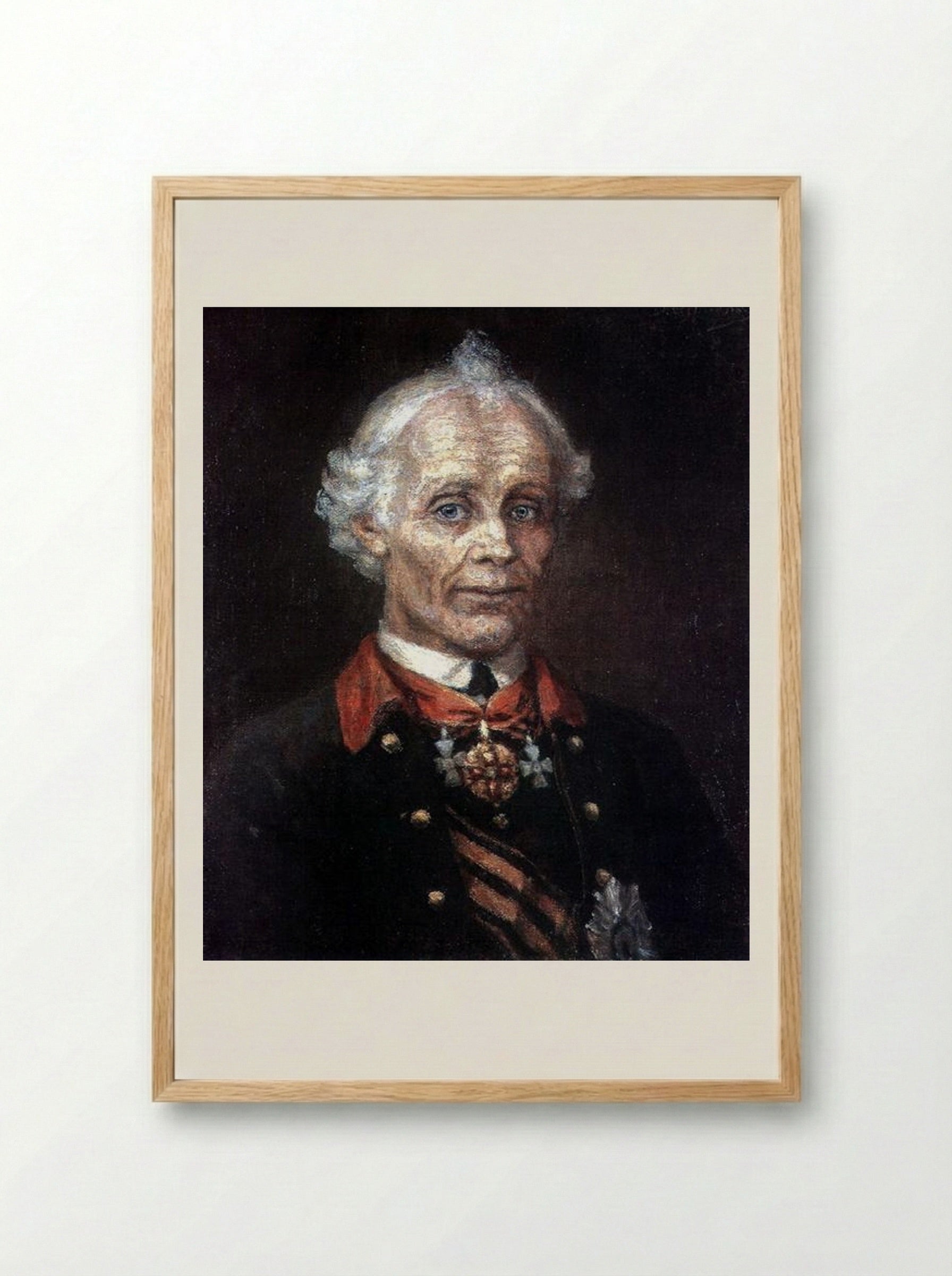 Portrait of Alexander Suvorov - Vasily Surikov - Framed Print Wood