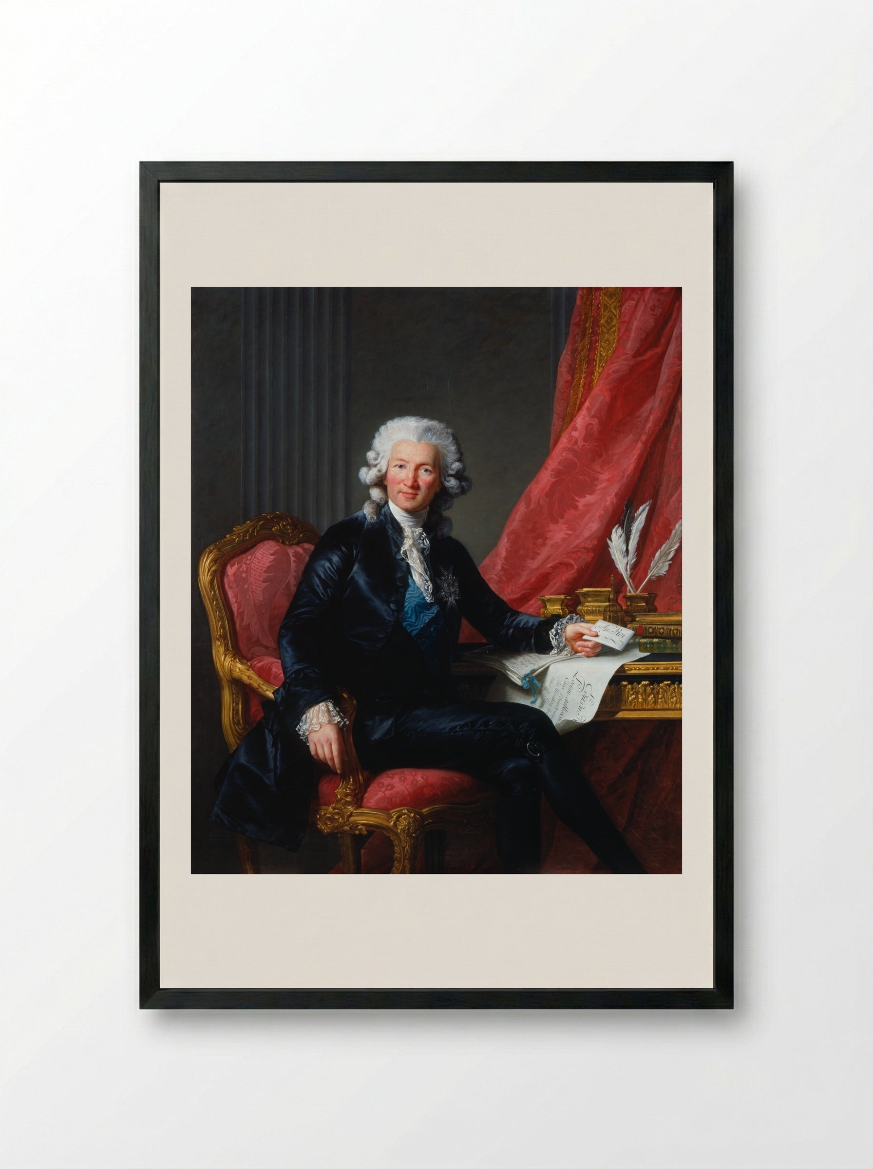 Portrait of Alexandre Charles Emmanuel de Crussol-Florensac - Elisabeth Louise Vigée Le Brun - Framed Print Black