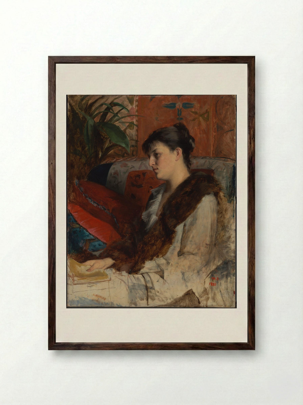 Portrait of Alexandrine Patchenko - Marie Bashkirtseff - Framed Print Dark Wood