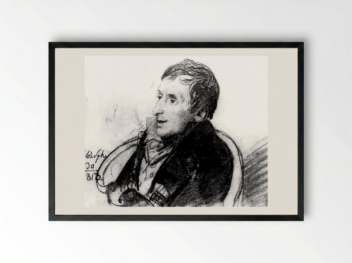 Portrait of Alexei Nikolaevich Olenin - Orest Kiprensky - Framed Print Black