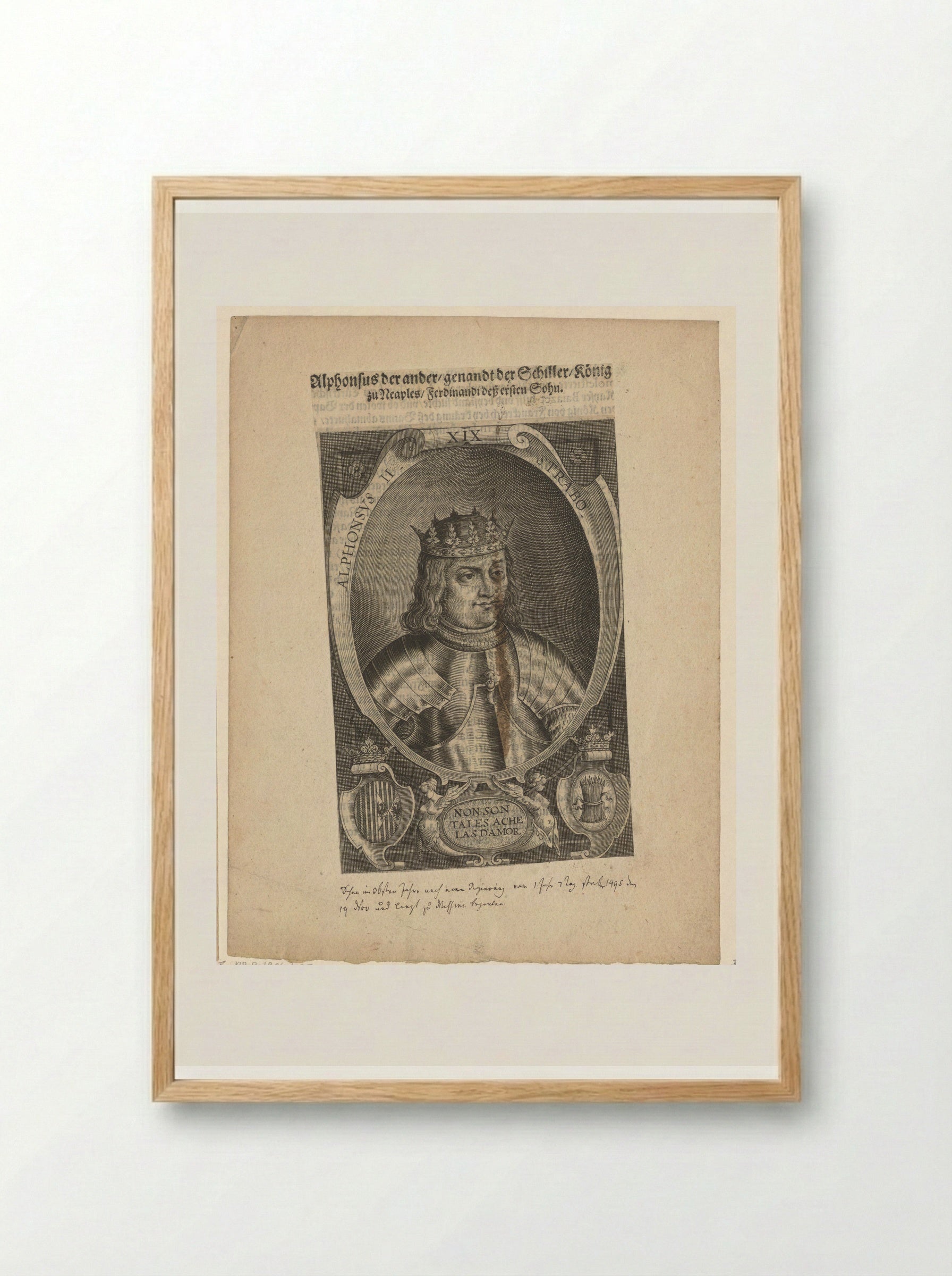 Portrait of Alfonso II of Naples - Lucas Kilian - Framed Print Wood