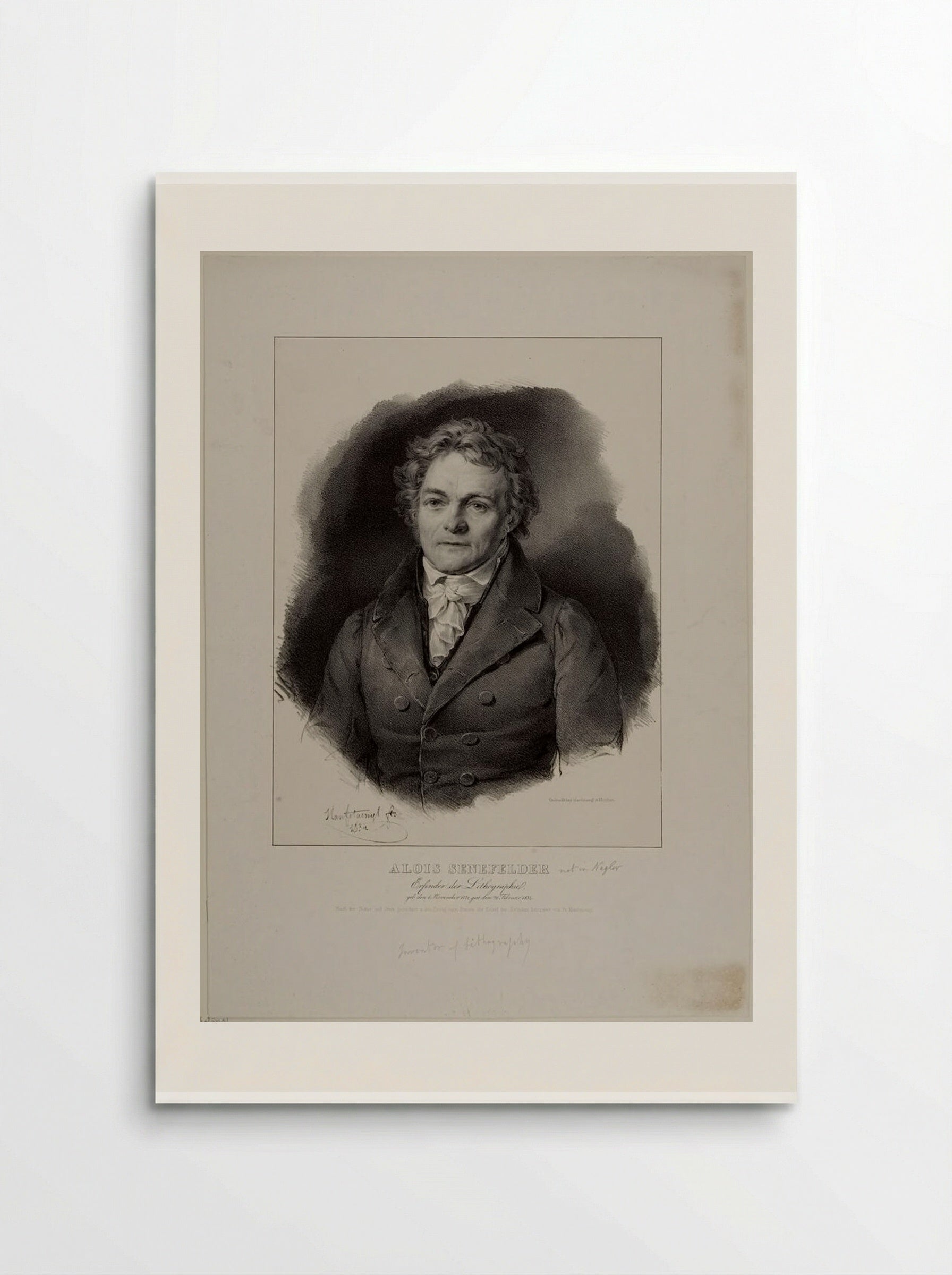 Portrait of Alois Senefelder - Franz Hanfstaengl - Poster