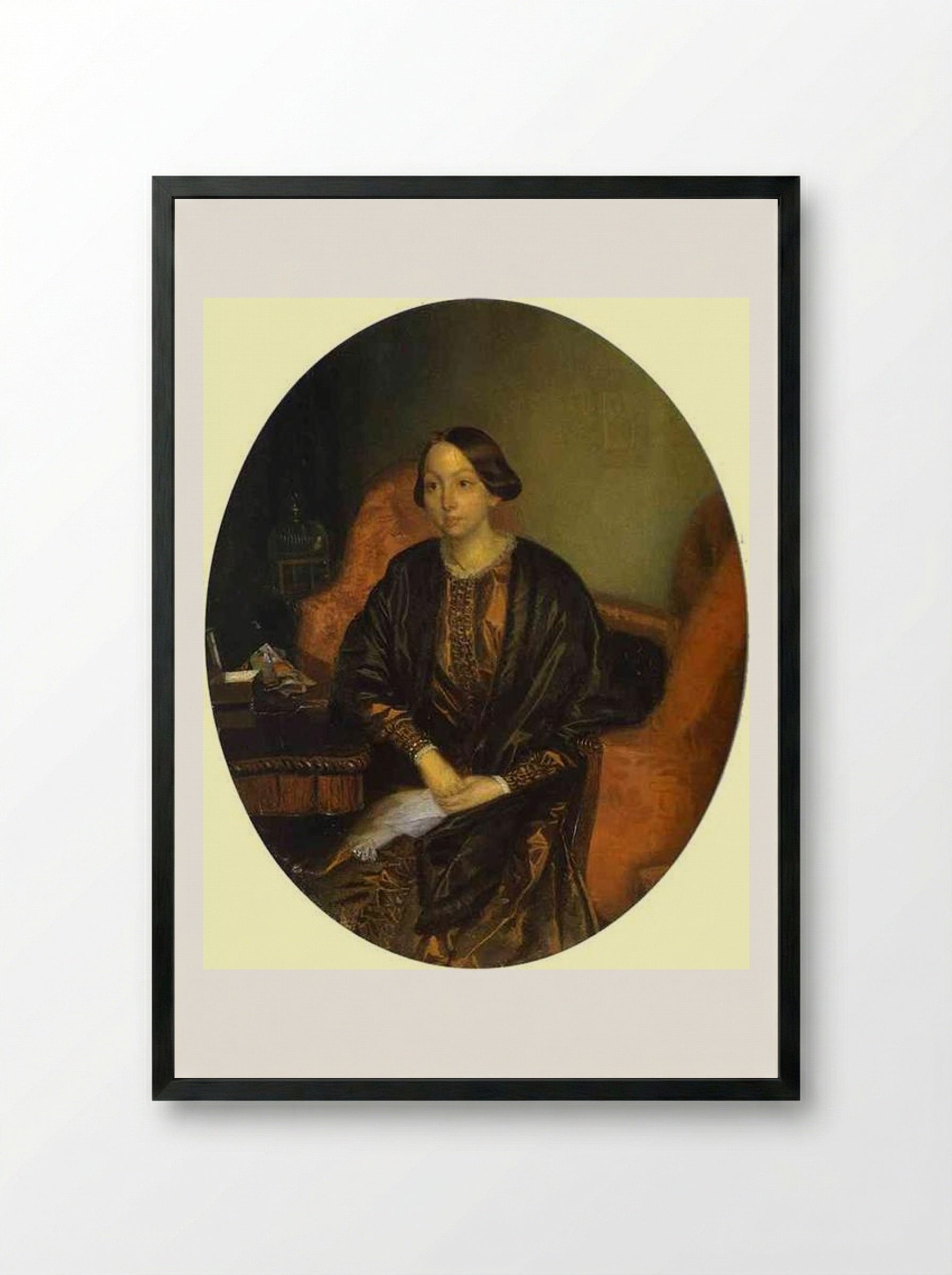 Portrait of Amalia Legrand - Pavel Fedotov - Framed Print Black