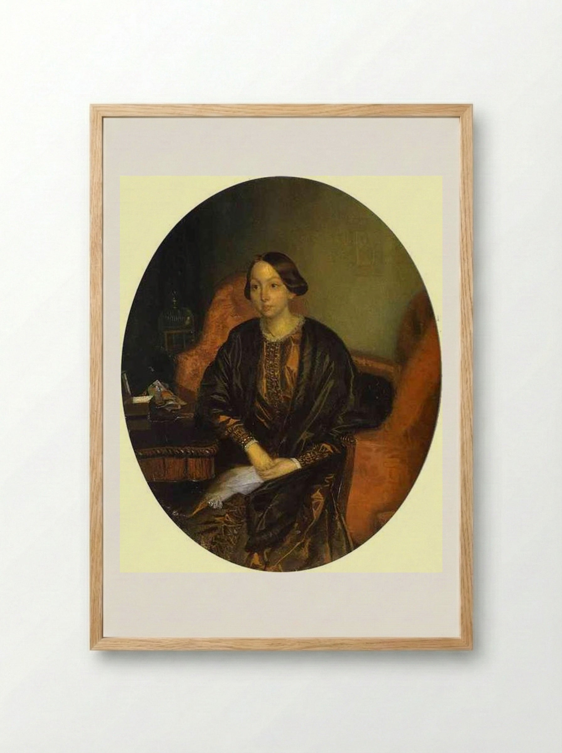 Portrait of Amalia Legrand - Pavel Fedotov - Framed Print Wood