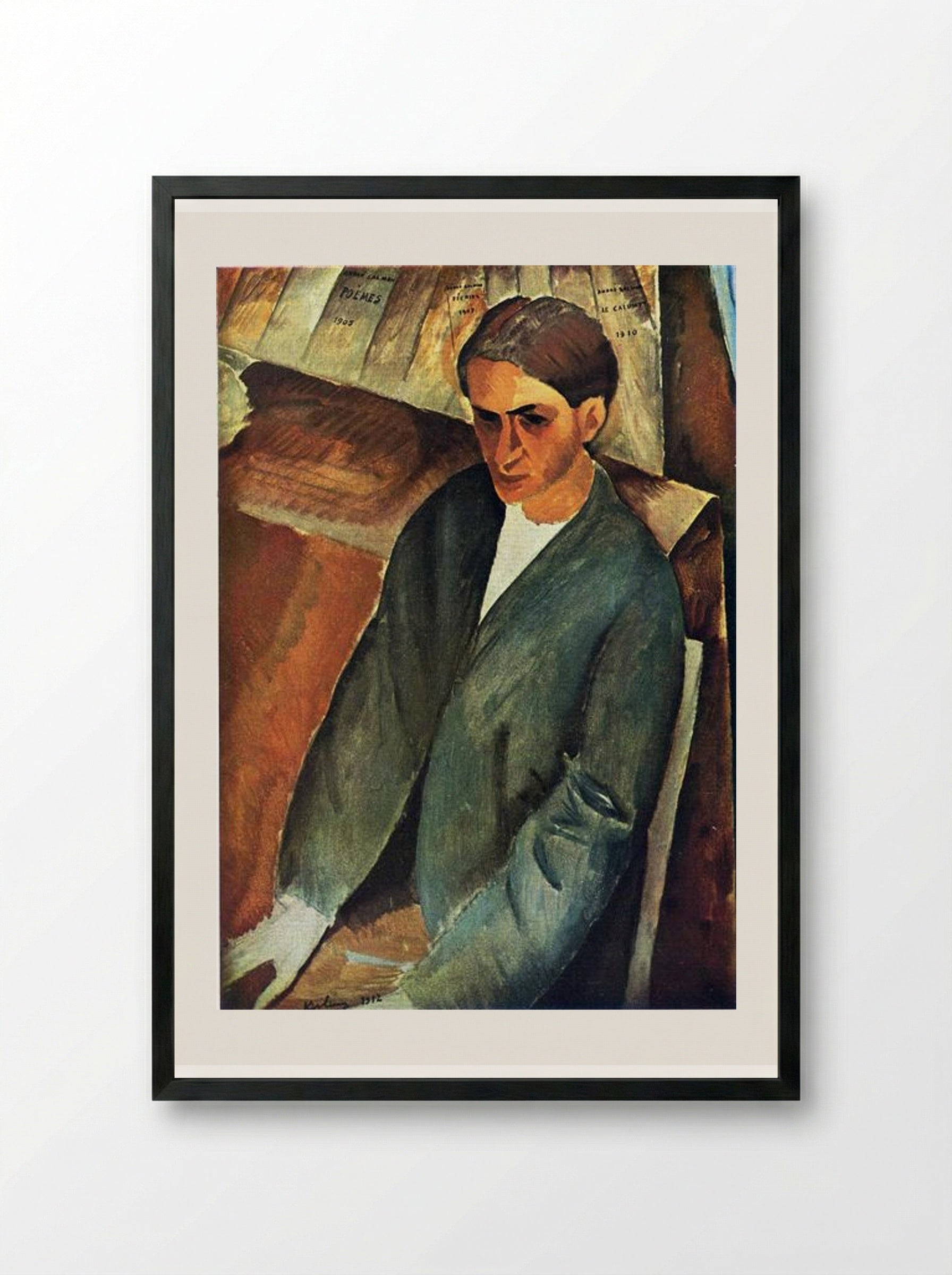 Portrait of André Salmon - Moïse Kisling - Framed Print Black