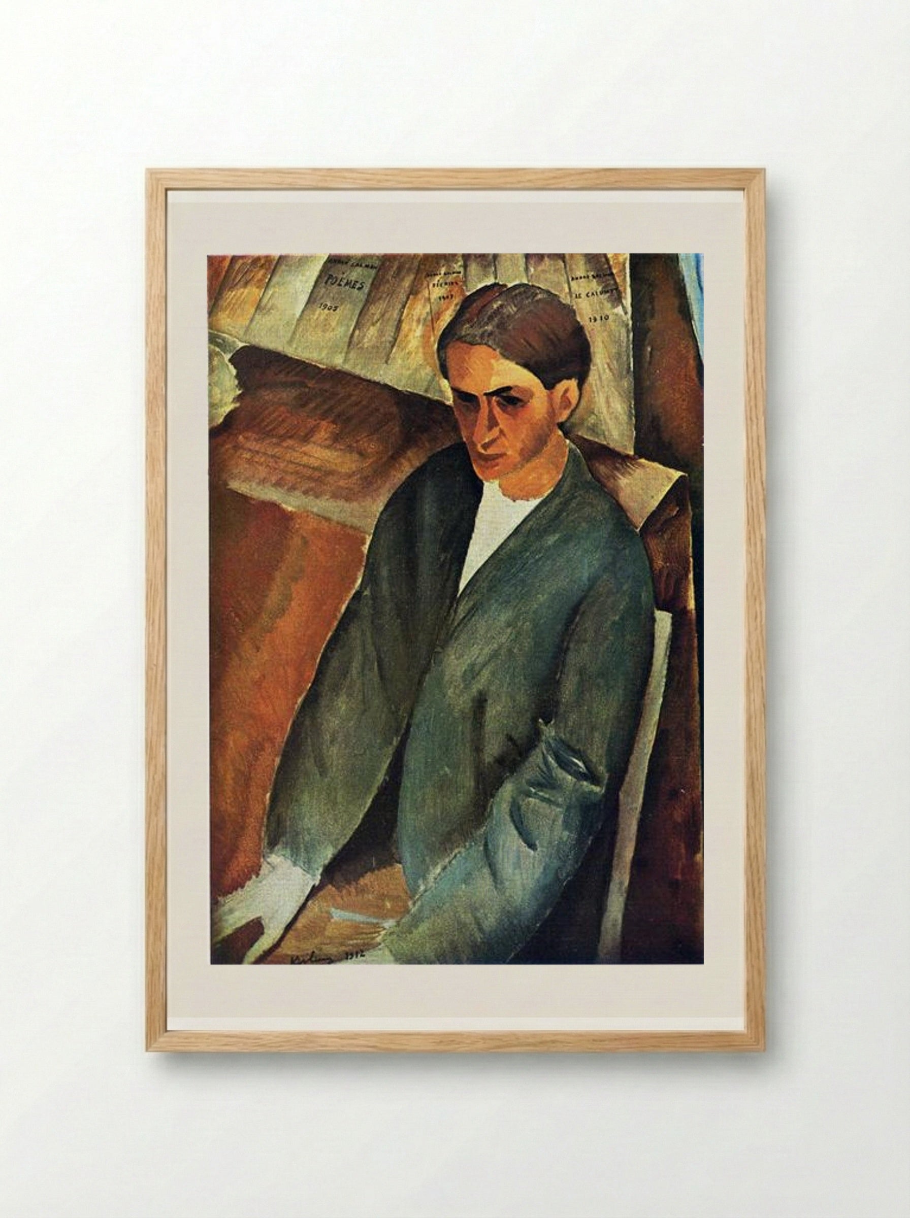 Portrait of André Salmon - Moïse Kisling - Framed Print Wood
