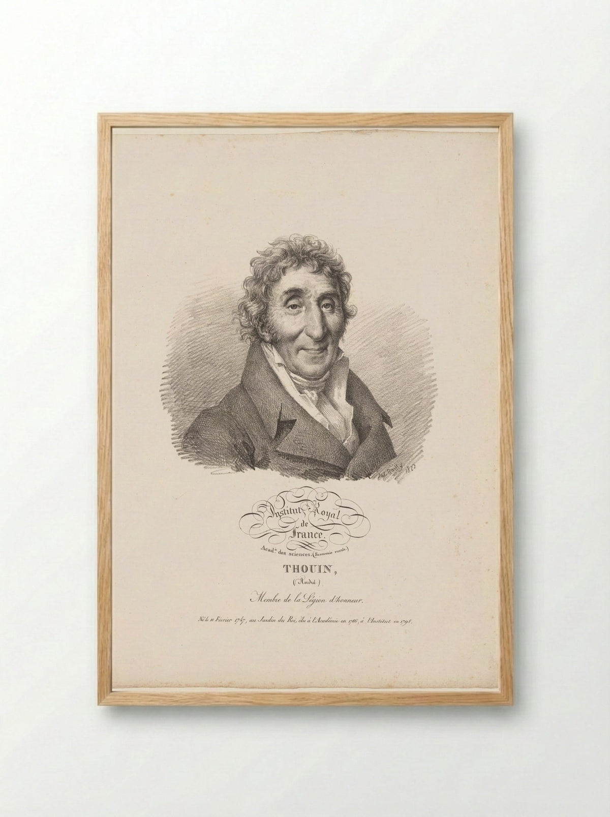 Portrait of André Thouin - Antoine François Piéri-Bénard - Framed Print Wood