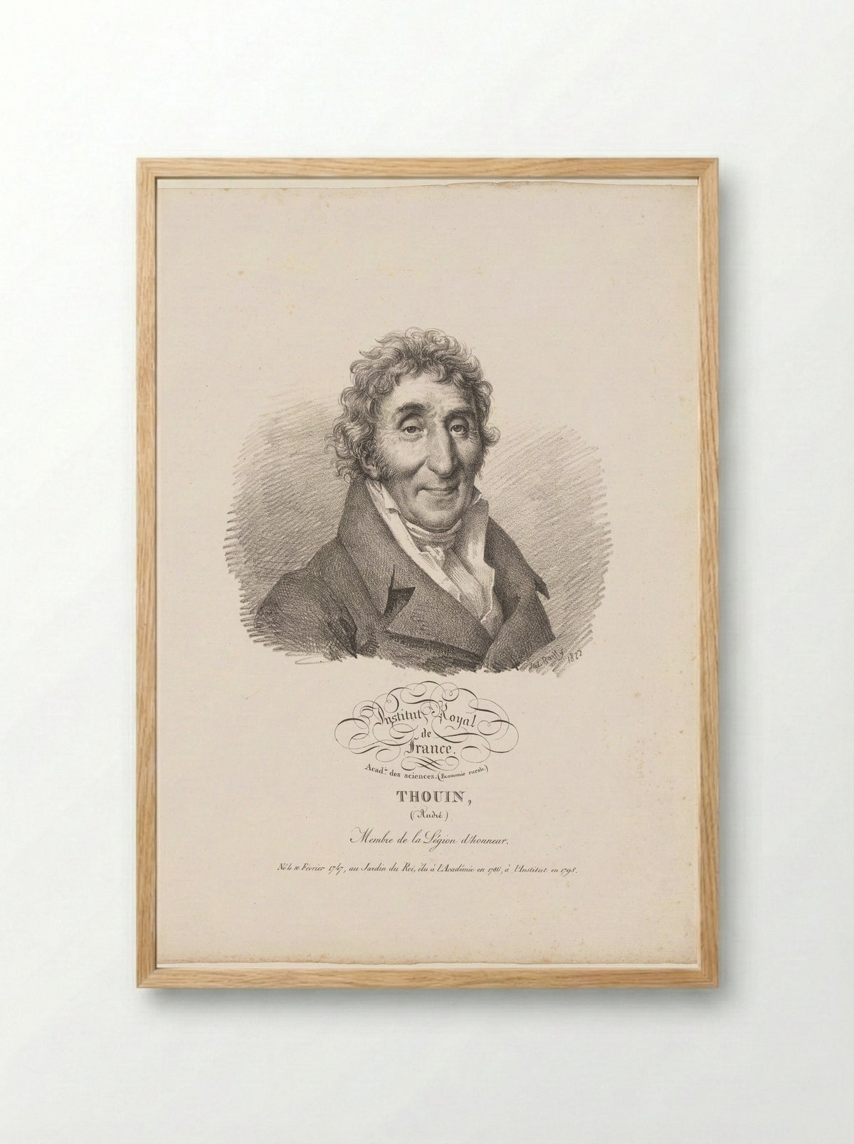 Portrait of André Thouin - Antoine François Piéri-Bénard - Framed Print Wood