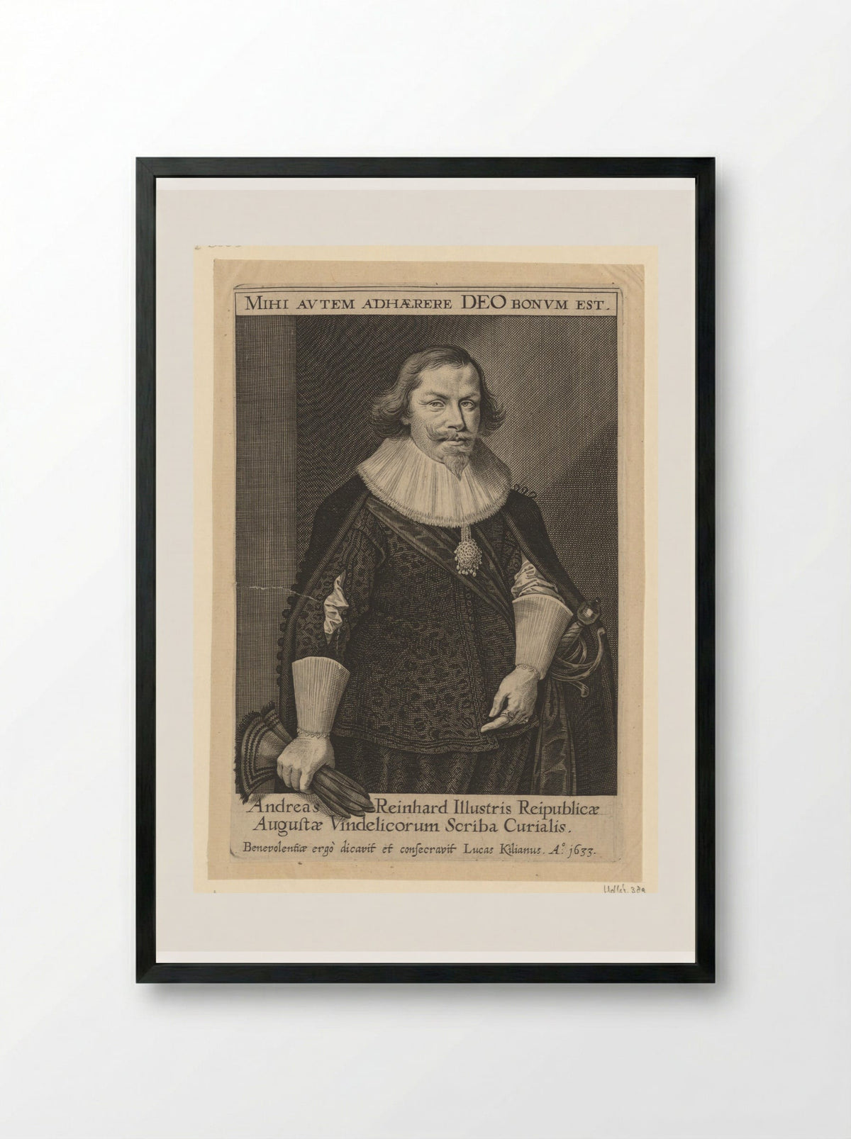 Portrait of Andreas Reinhard - Lucas Kilian - Framed Print Black