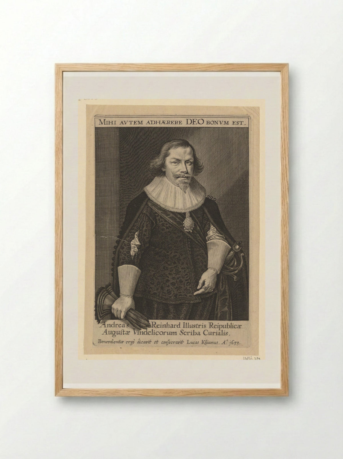 Portrait of Andreas Reinhard - Lucas Kilian - Framed Print Wood