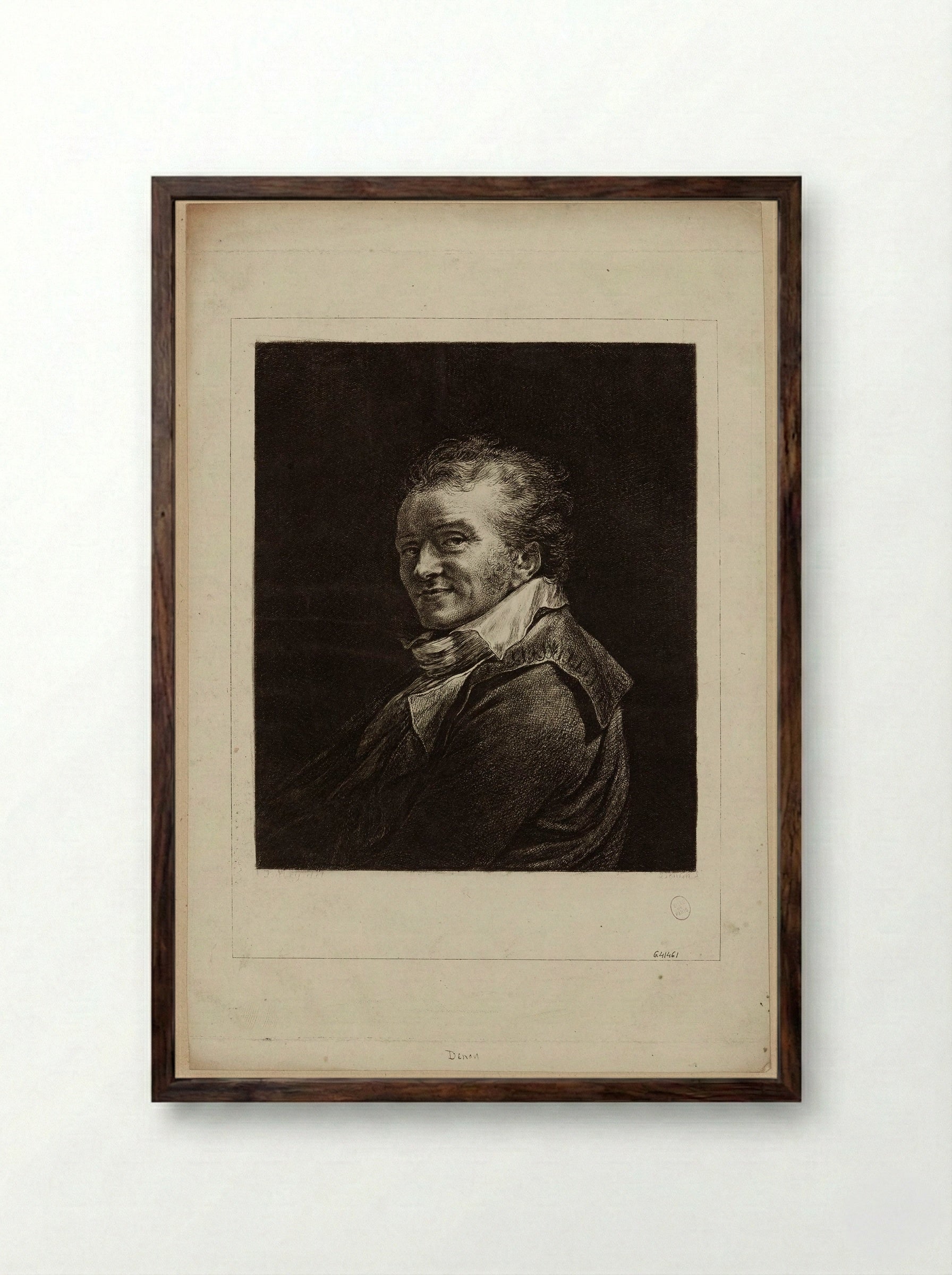 Portrait of Angelo Quirini - Dominique Vivant Denon - Framed Print Dark Wood
