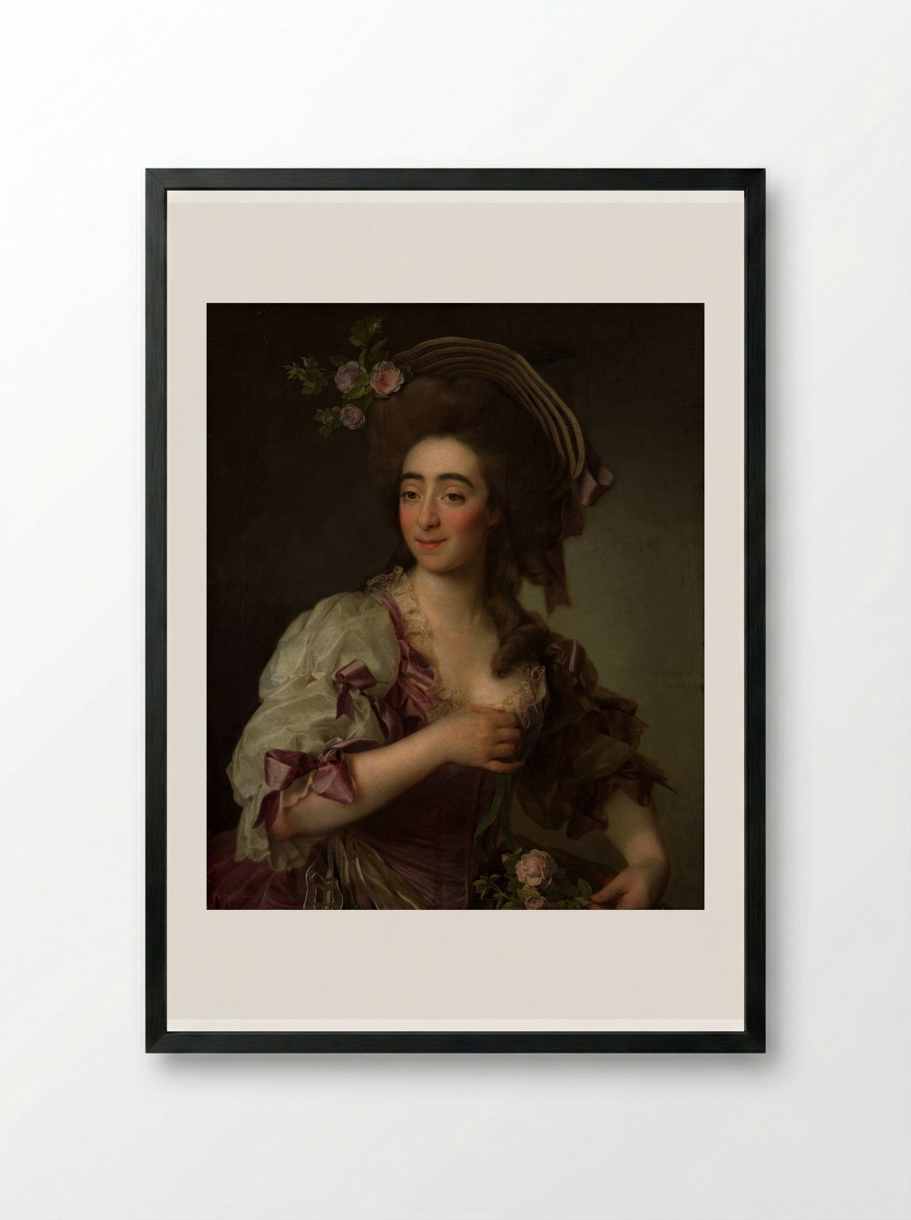 Portrait of Anna Davia (D'Avia) Bernucci - Dmitry Levitzky - Framed Print Black