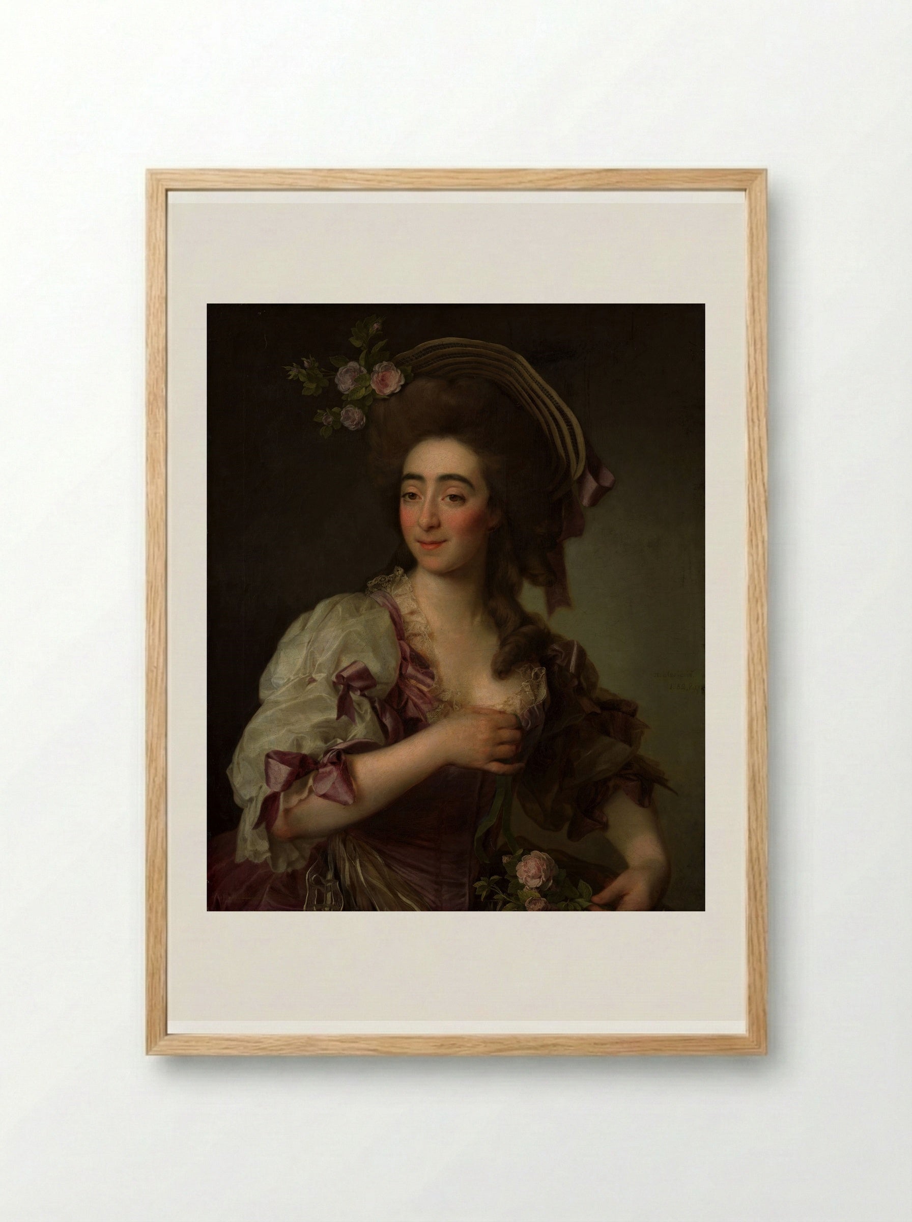 Portrait of Anna Davia (D'Avia) Bernucci - Dmitry Levitzky - Framed Print Wood